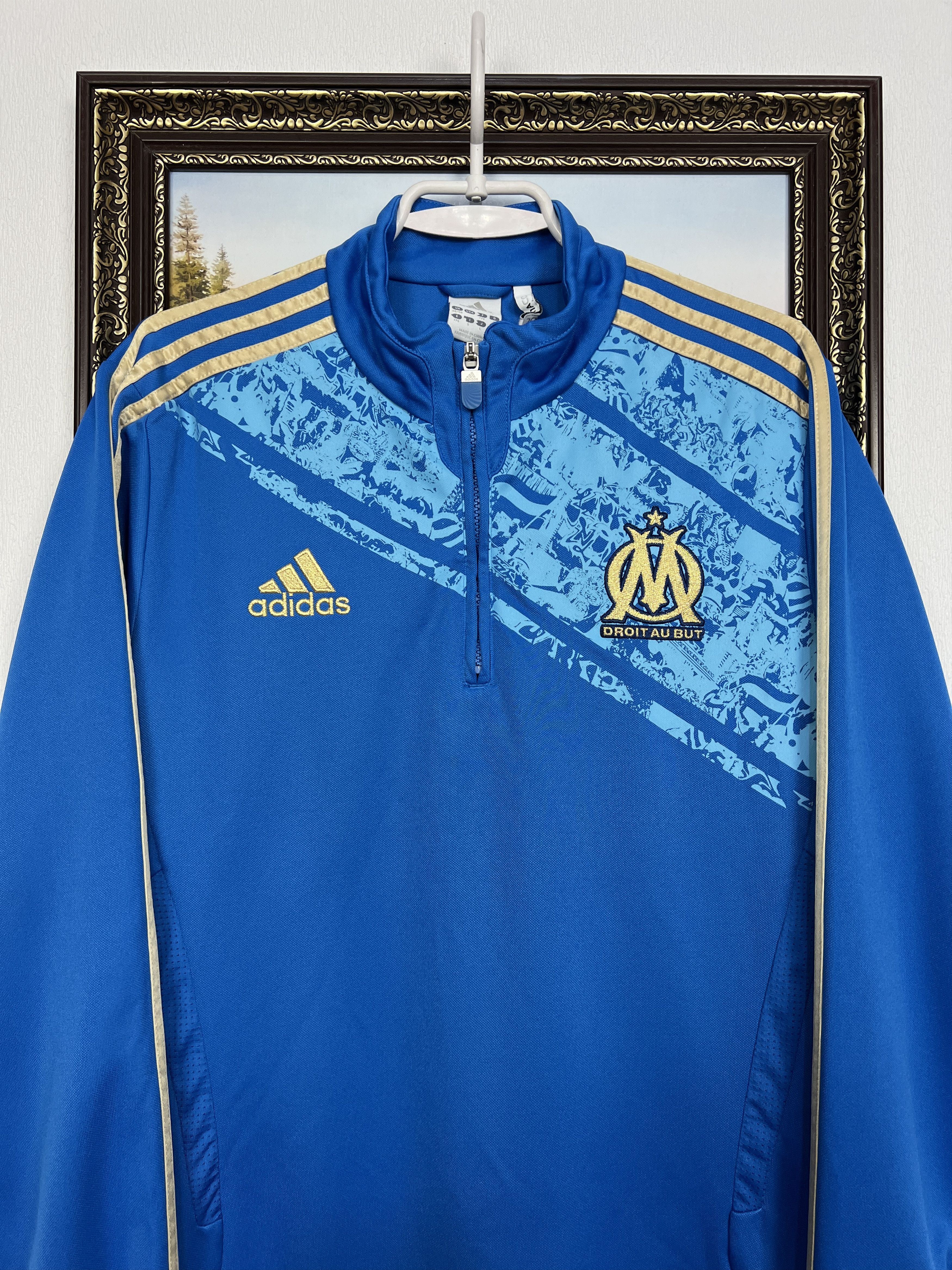 Vintage Marseille Football Sweatshirt Train Player Issue Jacket Size US M / EU 48-50 / 2 - 2 Thumbnail