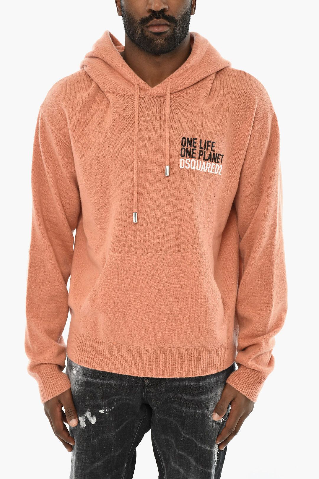 Dsquared2 Hooded Cashmere Sweater with Patch Pockets Size US M / EU 48-50 / 2 - 1 Thumbnail