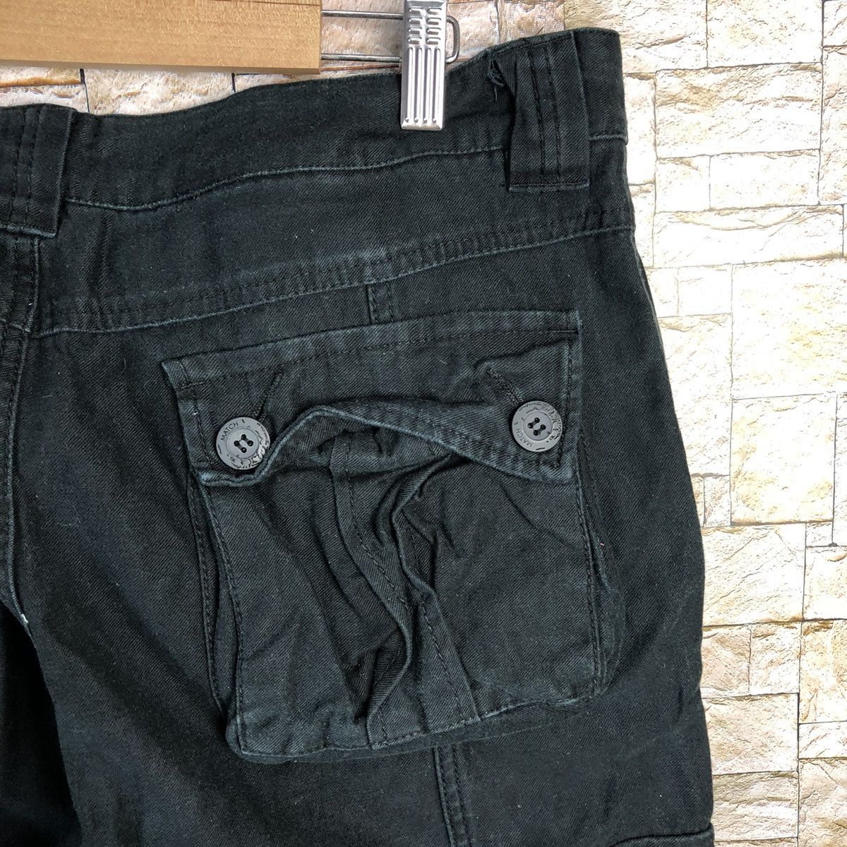Japanese Brand Matchstick Black Cargo Multipocket Pants #A145 Size US 34 / EU 50 - 22 Thumbnail