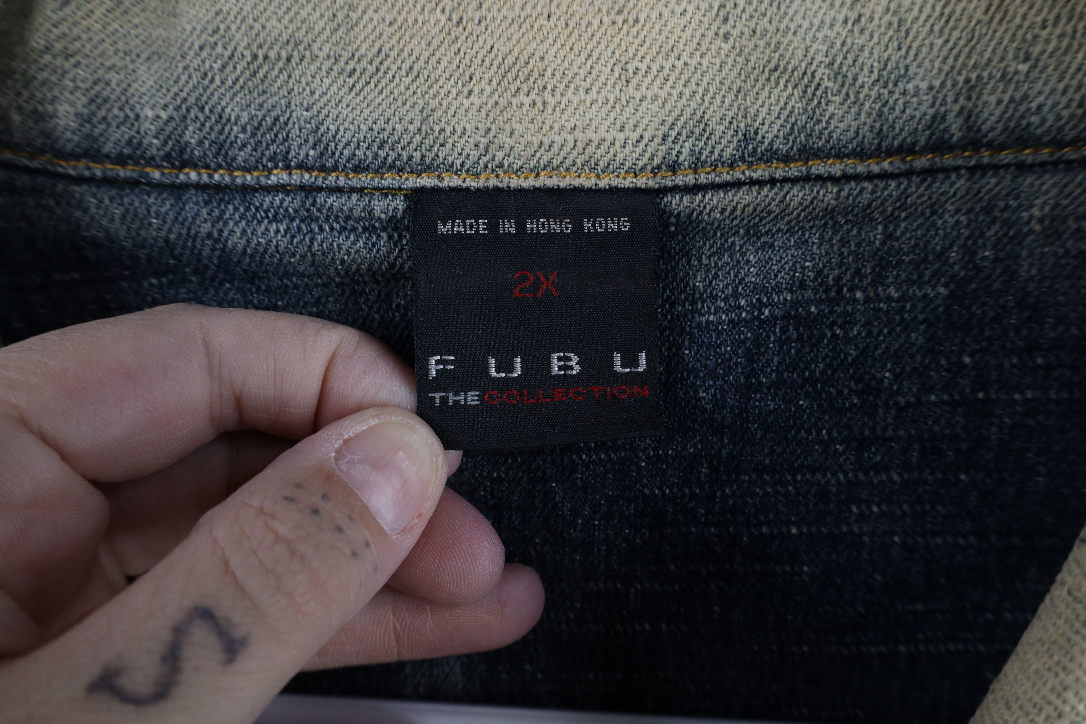 Fubu × Vintage Vintage FUBU Spell Out Stretch Denim Jean Trucker Jacket Size XL / US 12-14 / IT 48-50 - 9 Thumbnail