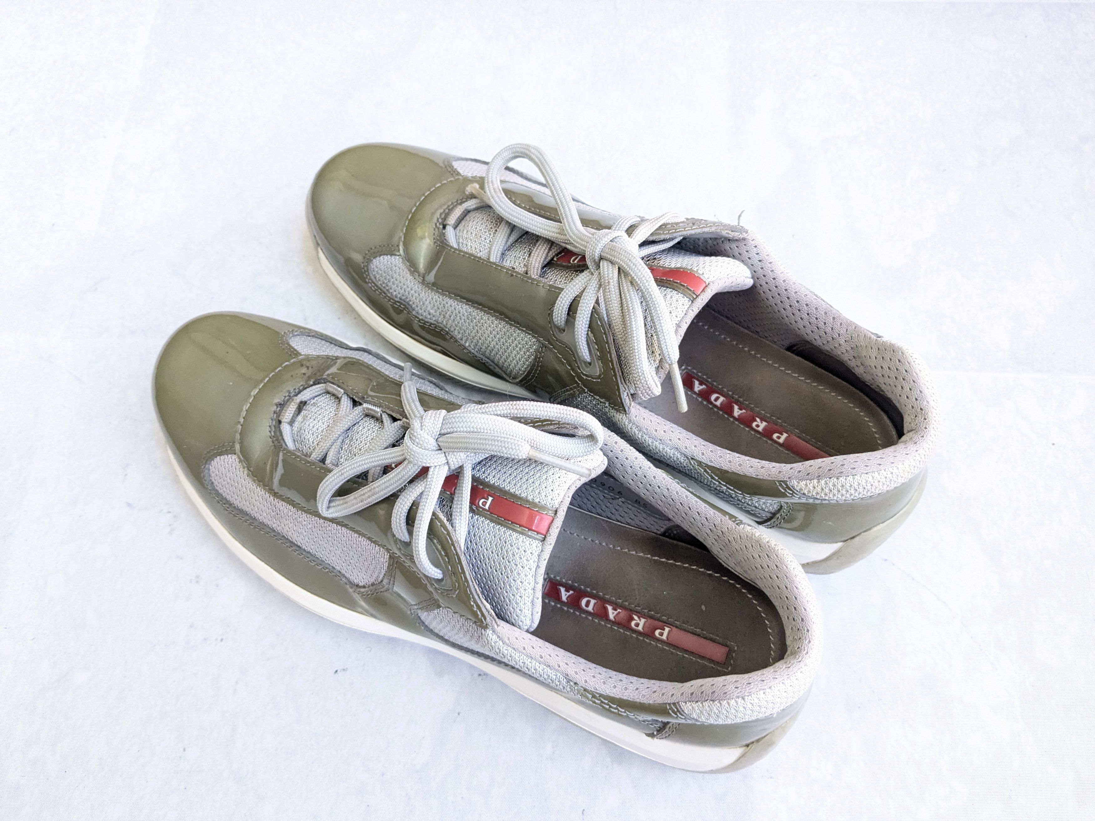 Prada Prada America's Cup Olive Green 9.5 Low Top Patent Leather Size US 9.5 / EU 42-43 - 12 Thumbnail
