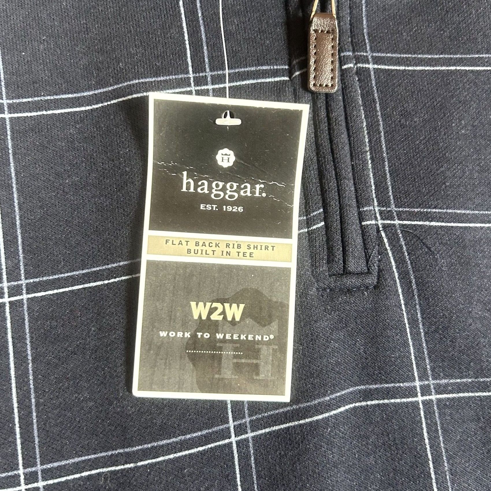 Haggar Haggar Polo Shirt Long Sleeve Men L Blue Solid Button-Down Collar 2 in 1—New with Tags Size US L / EU 52-54 / 3 - 2 Thumbnail