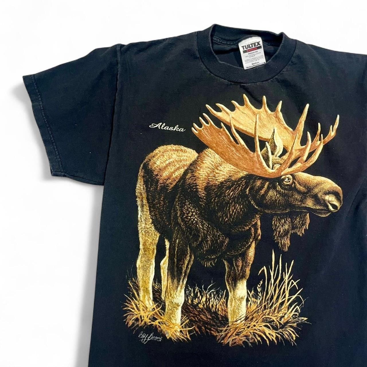 Vintage Vintage 90’s Moose Alaska Nature T-Shirt Size US M / EU 48-50 / 2 - 2 Thumbnail