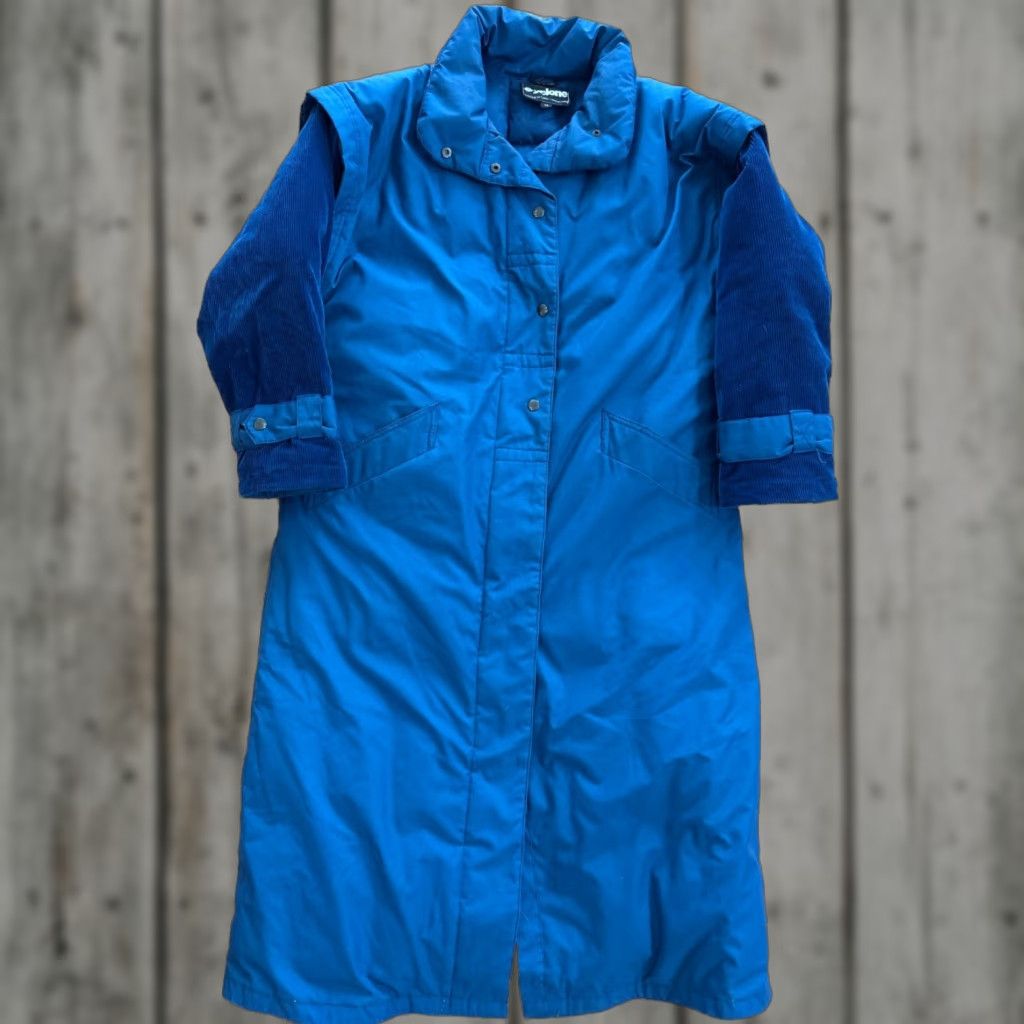 Vintage VINTAGE Cyclone Winter Puffer Jacket Coat Womens 14 Blue Down Trench Long Sleeve zip Snap Size XL / US 12-14 / IT 48-50 - 1 Thumbnail