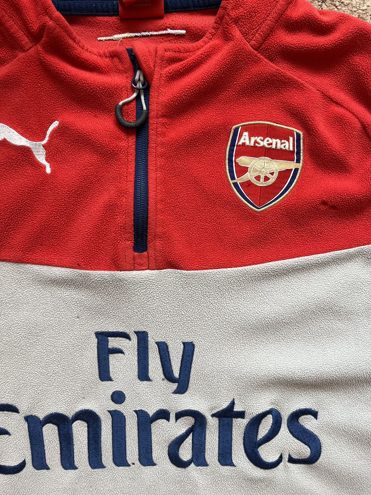 Puma Arsenal Soccer Football Fleece Jacket Puma 1/4 Zip Mens Size US L / EU 52-54 / 3 - 6 Thumbnail