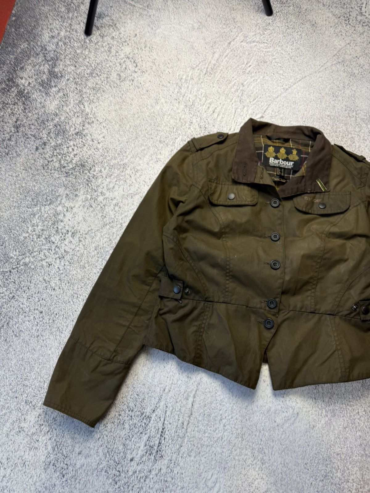 Barbour Women's Made in England Waxed Peplum Jacket - Sage