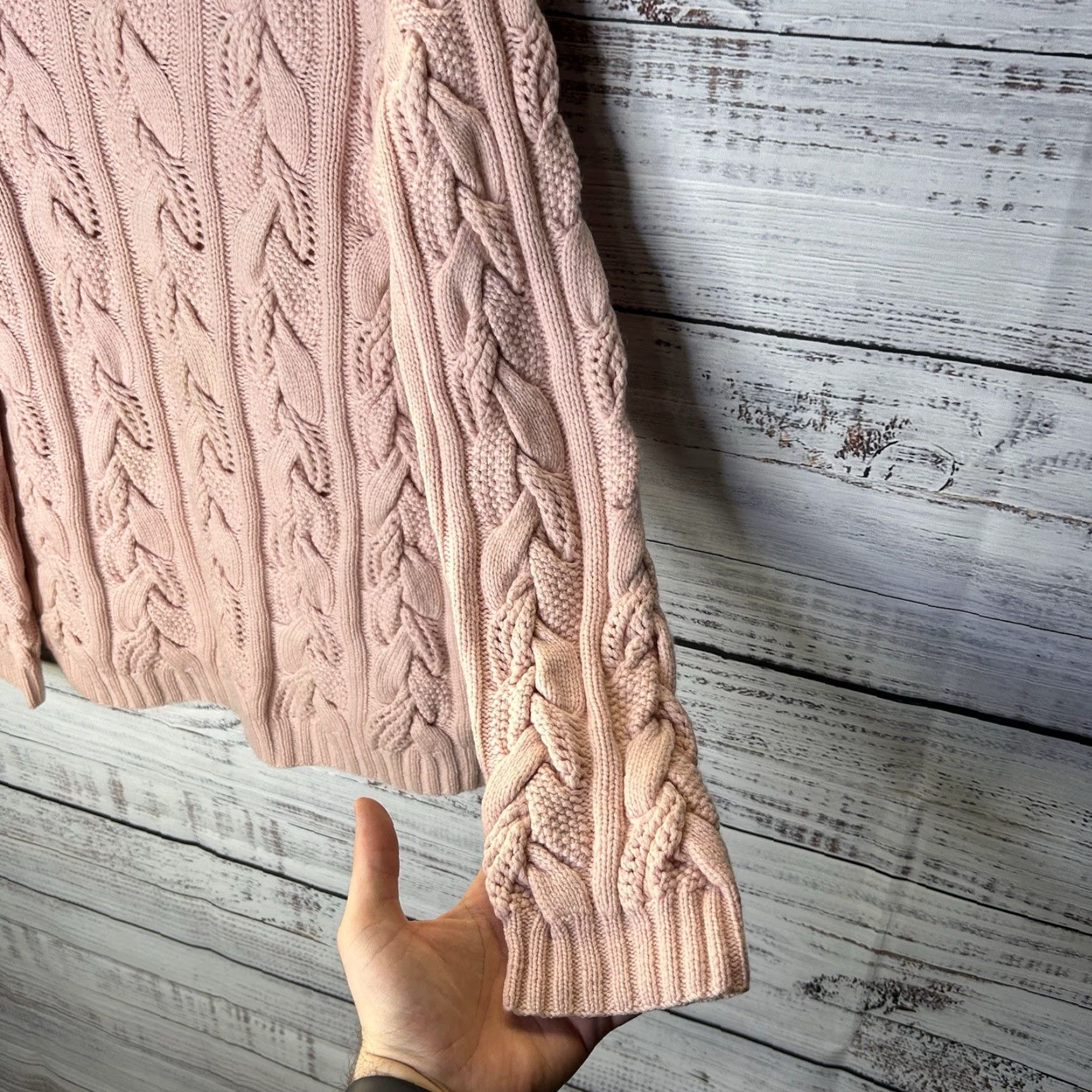 Neiman Marcus VINTAGE Neiman Marcus Cashmere Chunky Cable Knit Mock Neck Sweater Women’s Large Size L / US 10 / IT 46 - 2 Thumbnail