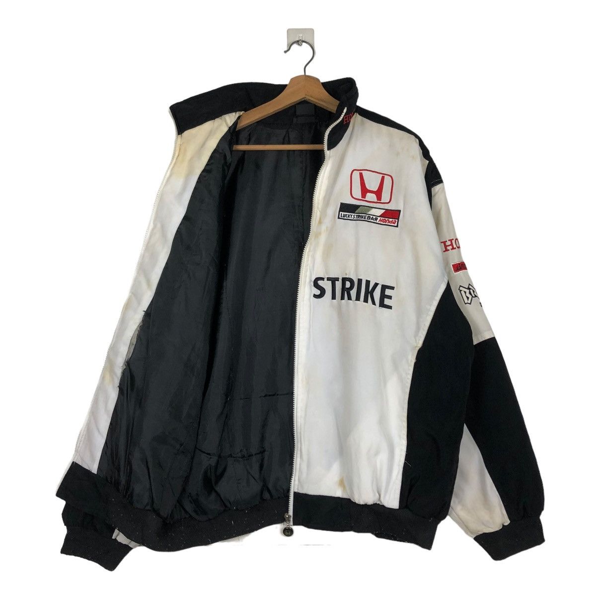Hein Gericke 🔥VINTAGE BIKER JACKET RACING LUCKY STRIKE BIG LOGO Size US XXL / EU 58 / 5 - 16 Thumbnail
