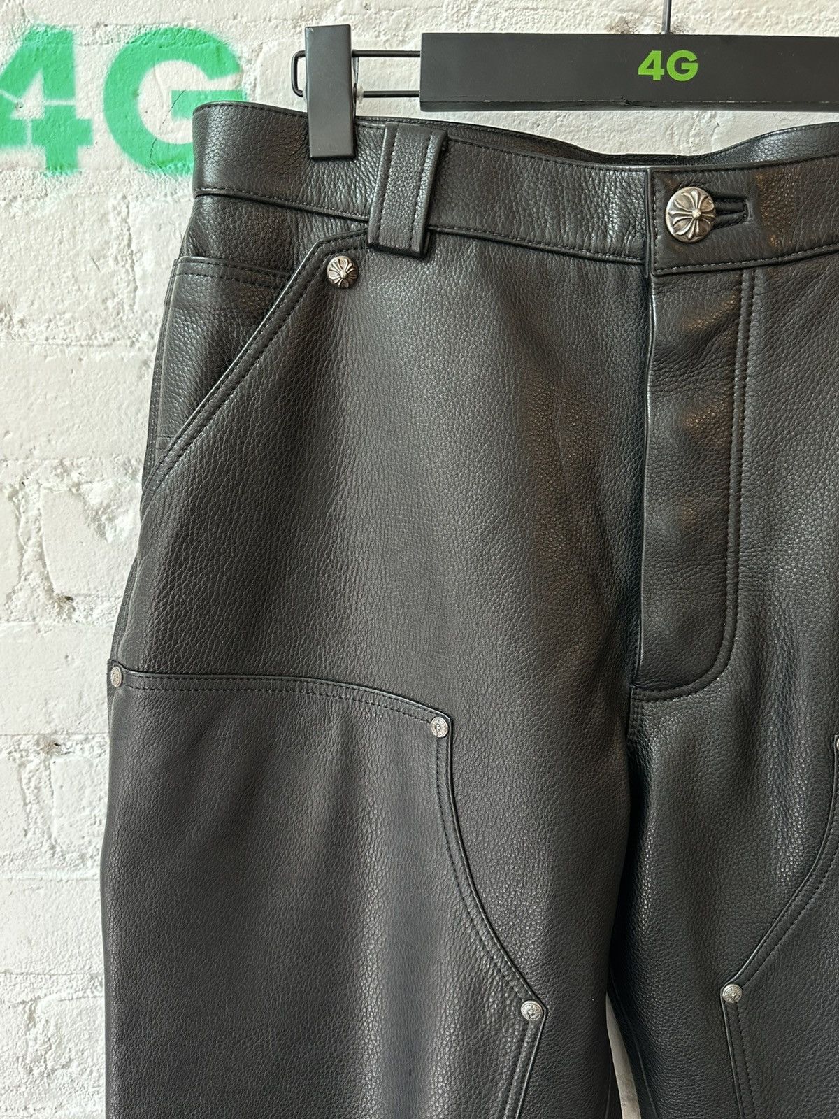 Chrome Hearts Chrome Hearts NEW double knee carpenter jeans leather 32 Size US 32 / EU 48 - 2 Thumbnail