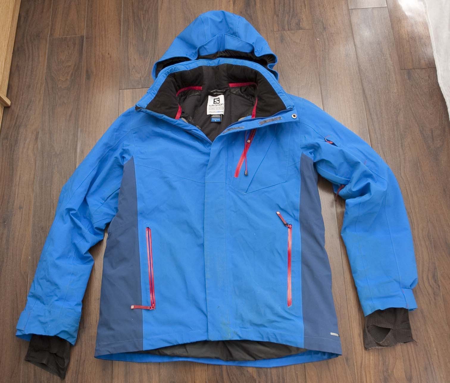 image of Salomon Jacket Ski Winter Snowboard Size L Blue Vented, Men's
