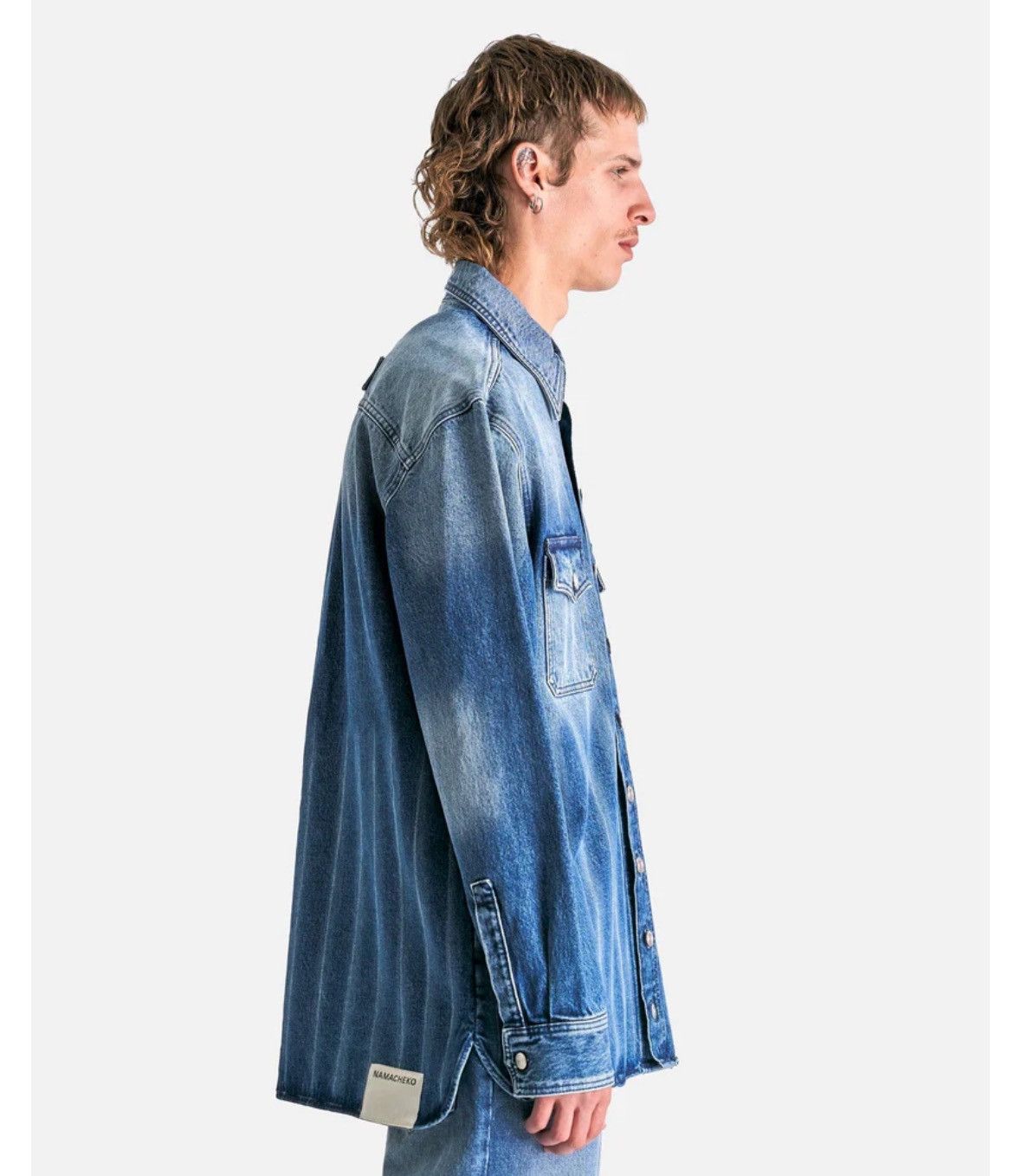 Namacheko New With Tags FW24-25 Hank Denim Shirt in Washed Blue size L Size US L / EU 52-54 / 3 - 7 Thumbnail