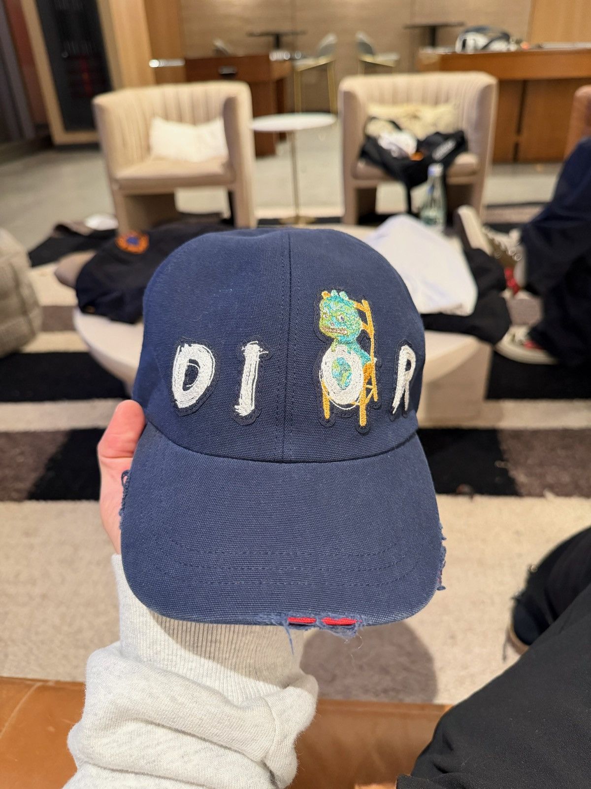 Dior RARE! Dior x Otani Workshop Logo Baseball Hat Size ONE SIZE - 1 Thumbnail
