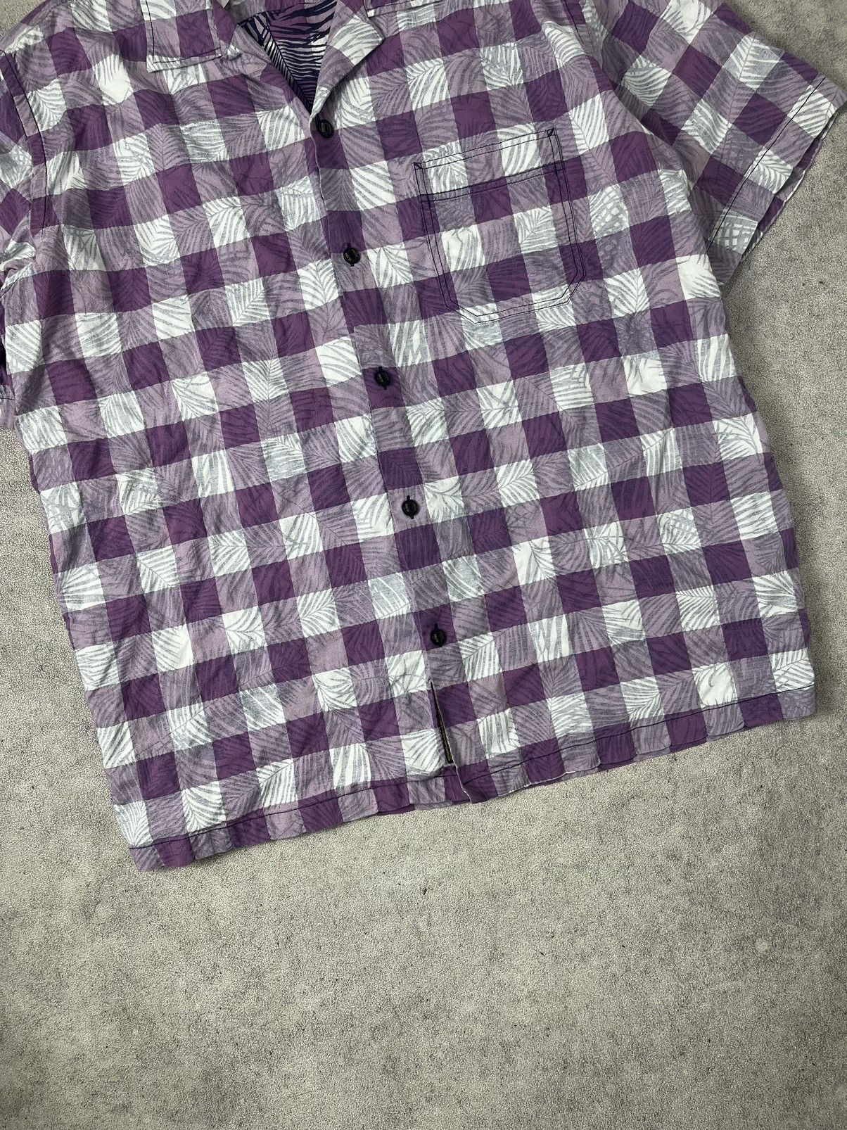 FrizmWORKS × Japanese Brand × Uniform Bridge Frizmworks aloha half shirt checked palm violet shirt Size US XL / EU 56 / 4 - 3 Thumbnail