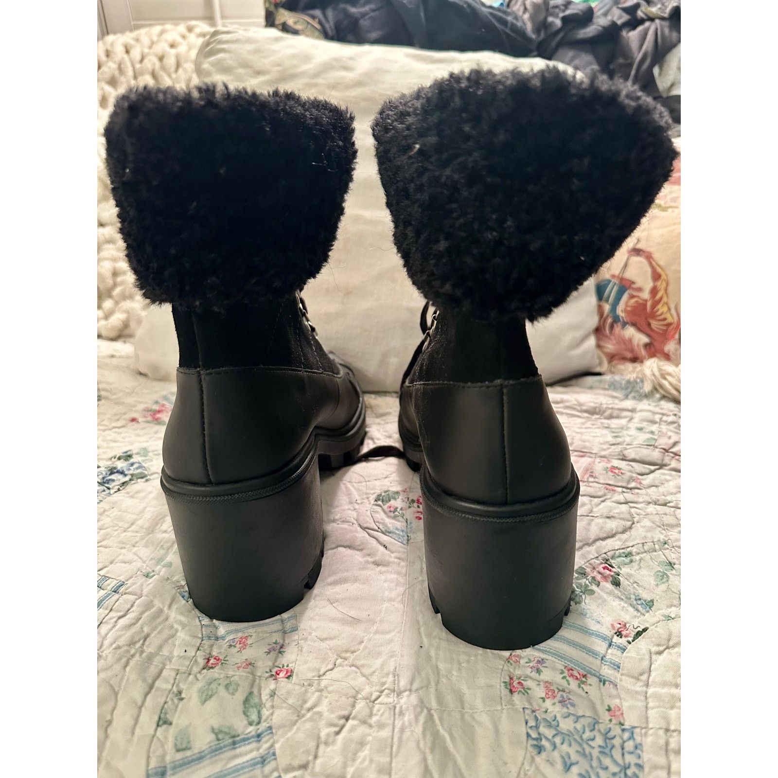 Splendid NEW SPLENDID LEATHER COMBAT BOOTS DUCK BOOTS FAUX FUR 8 Size US 8 / IT 38 - 8 Thumbnail