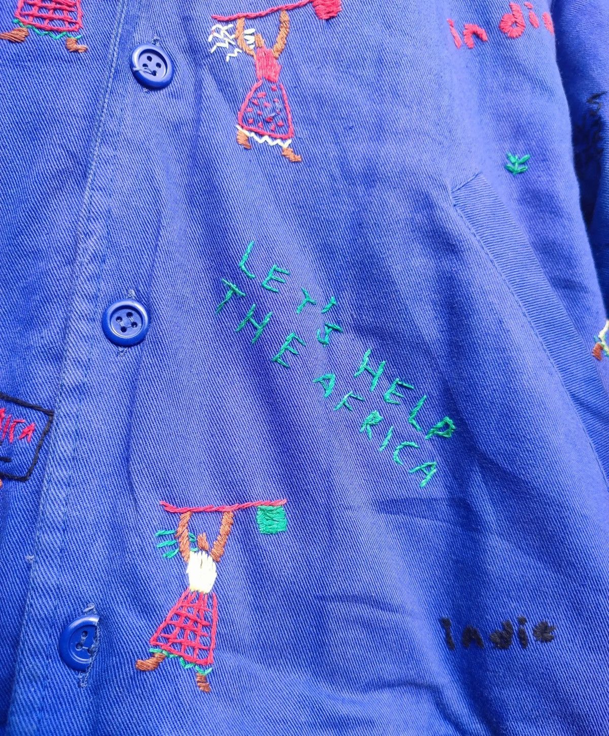 Vintage Indio Vintage Embroidered Jacket – Cotton – M – Vibrant Blue Size US M / EU 48-50 / 2 - 3 Thumbnail
