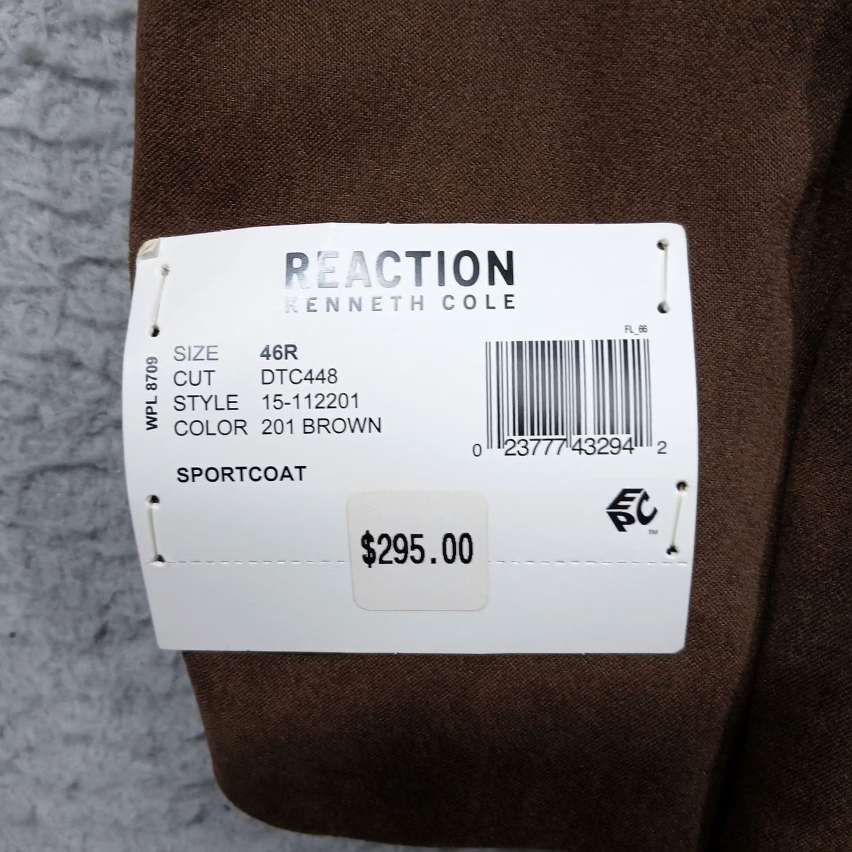 Kenneth Cole Kenneth Cole Reaction Men's 46R Brown 2-Button Sportcoat Blazer NWT Size 46R - 3 Thumbnail