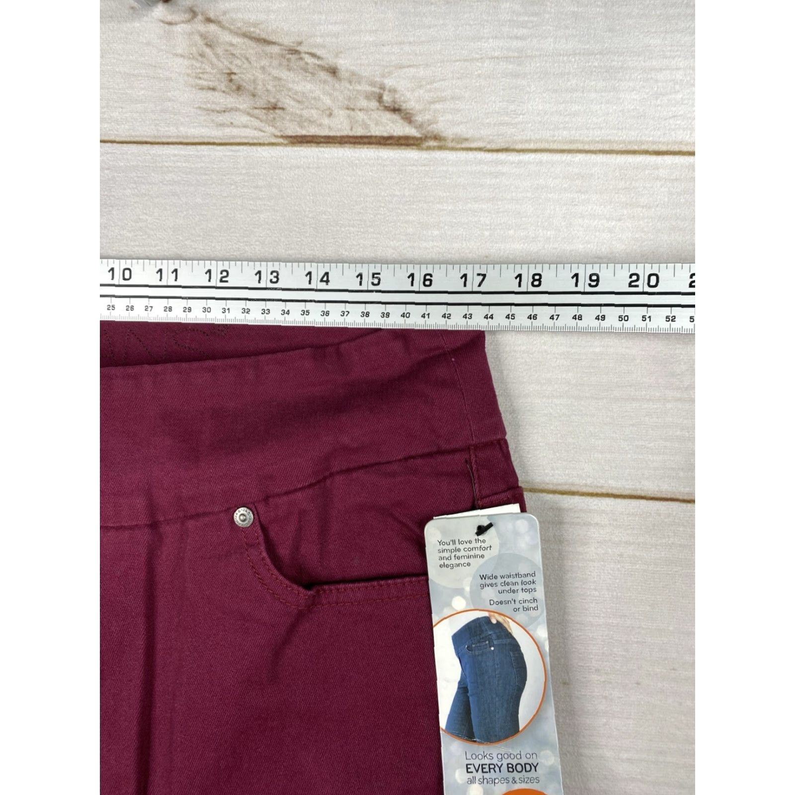 AG Jeans VINTAGE Jag Jeans Womens 16 Burgundy Slim Leg Pull On Stretch Pants Hi Rise Elastic NWT Size 24" / US 00 / IT 34 - 3 Thumbnail