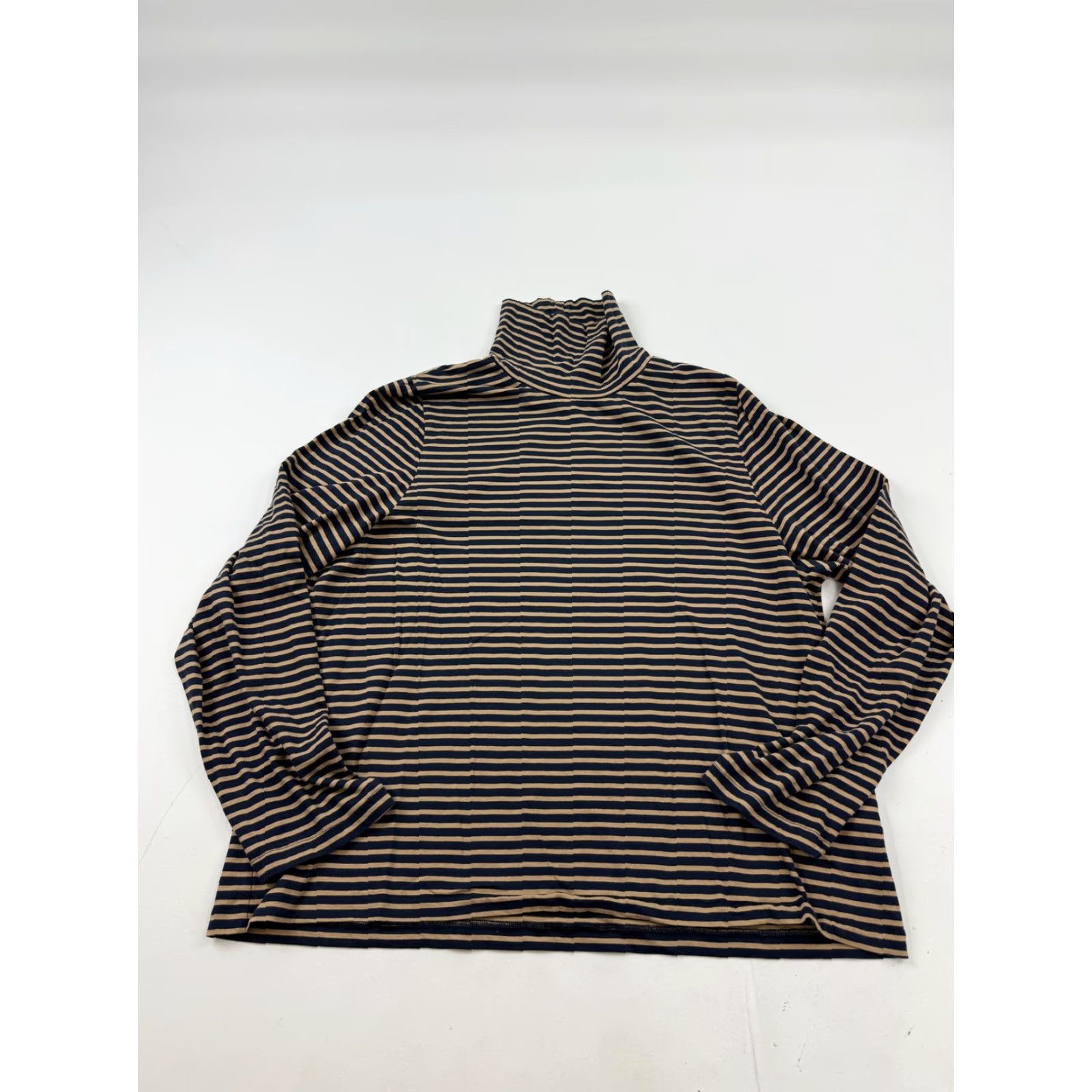 J.Crew J.Crew Shirt Womens 3X Blue Stripe 100% Cotton Turtleneck Long Sleeve Top Size XXL / US 16-18 / IT 52-54 - 2 Thumbnail
