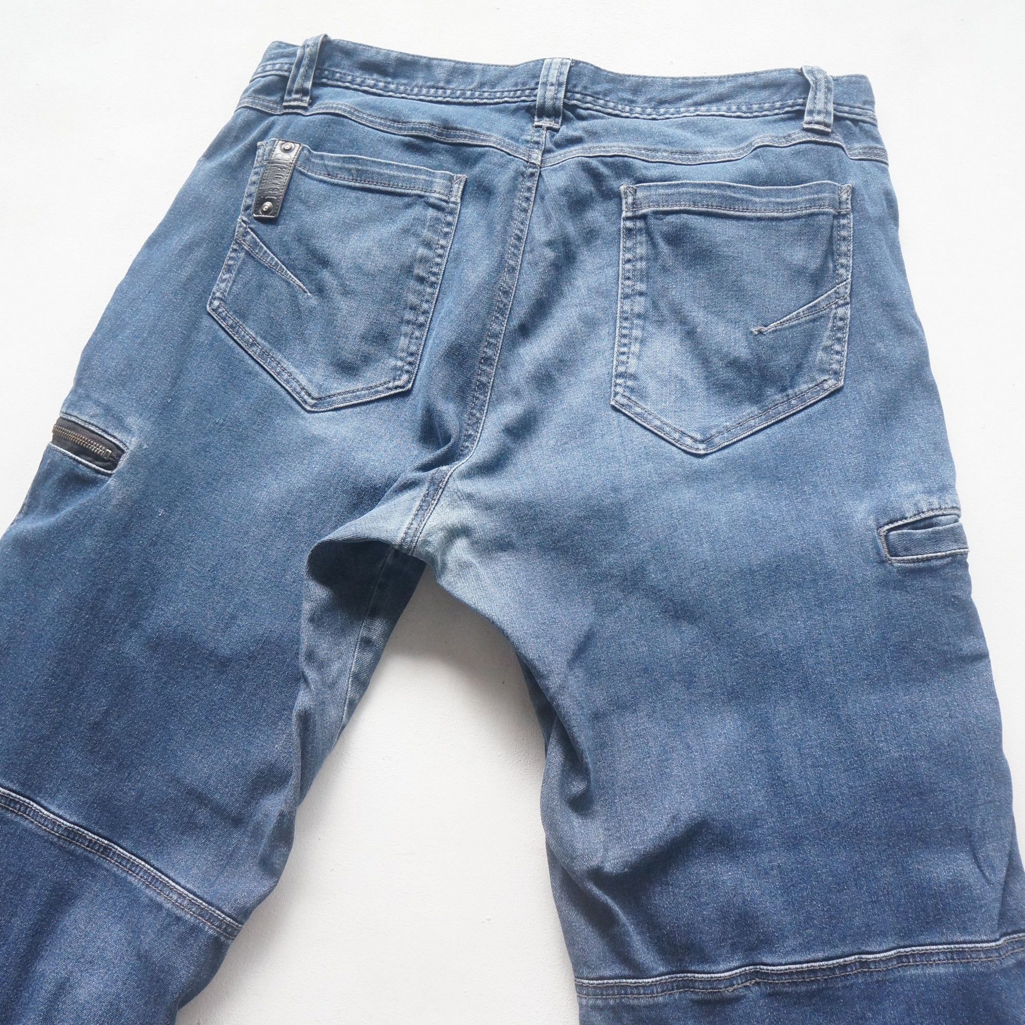 Japanese Brand Blue B Multi Pockets Baggy Soft Jeans Size US 35 - 4 Thumbnail