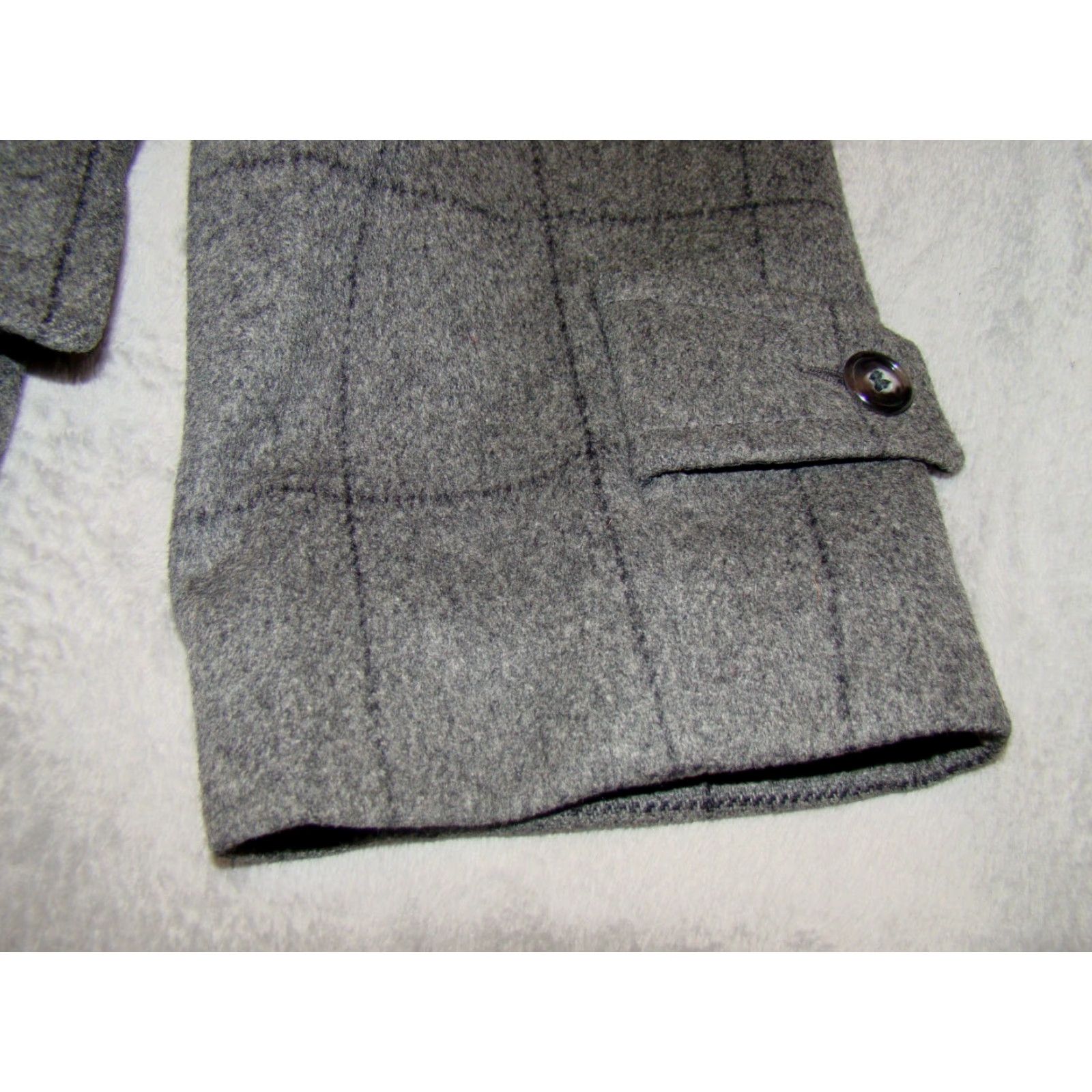 JW Anderson Vtg Anderson Little Mens Coat Wool Faux Fur Double Breasted Gray Trench Coat 42 Reg Long Window Pane Wool Men Mens Size 42 Winter Fall Size US XS / EU 42 / 0 - 2 Thumbnail