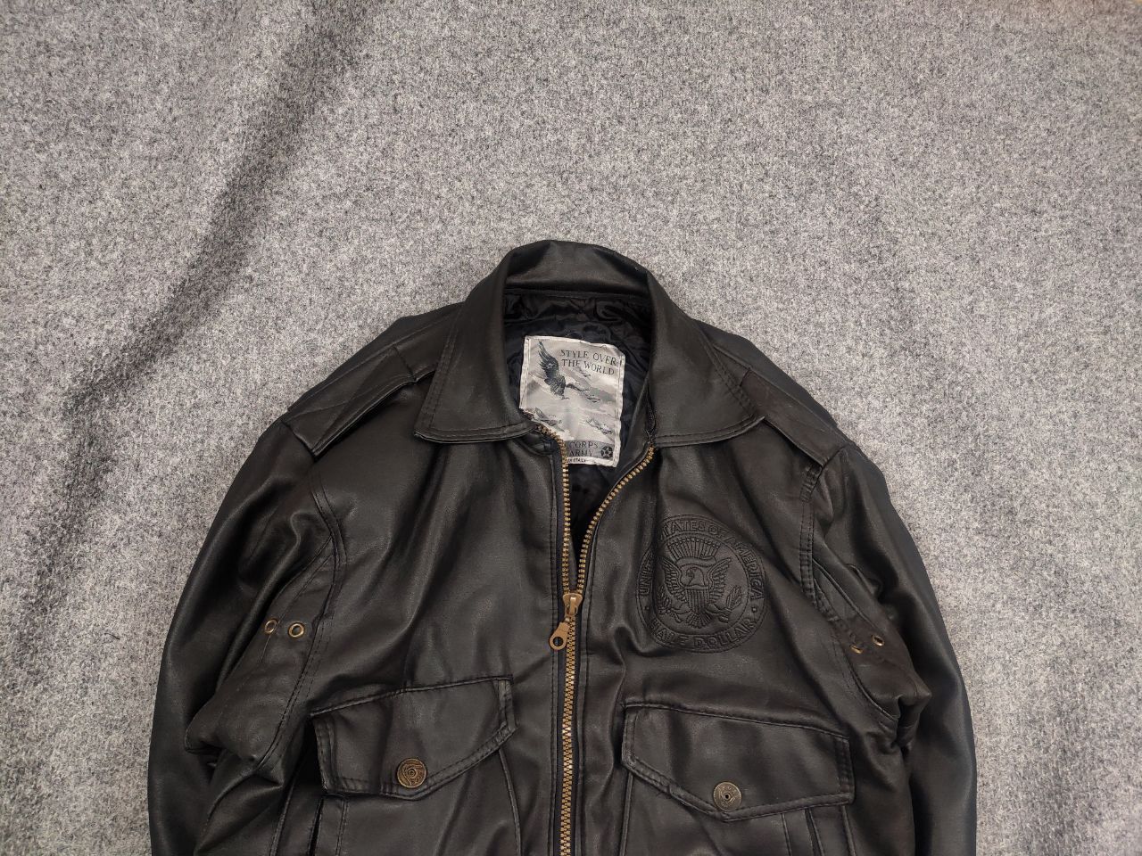 Vintage Vintage U.S Army Half Dollar Synthetic leather bomber jacket Size US M / EU 48-50 / 2 - 1 Thumbnail