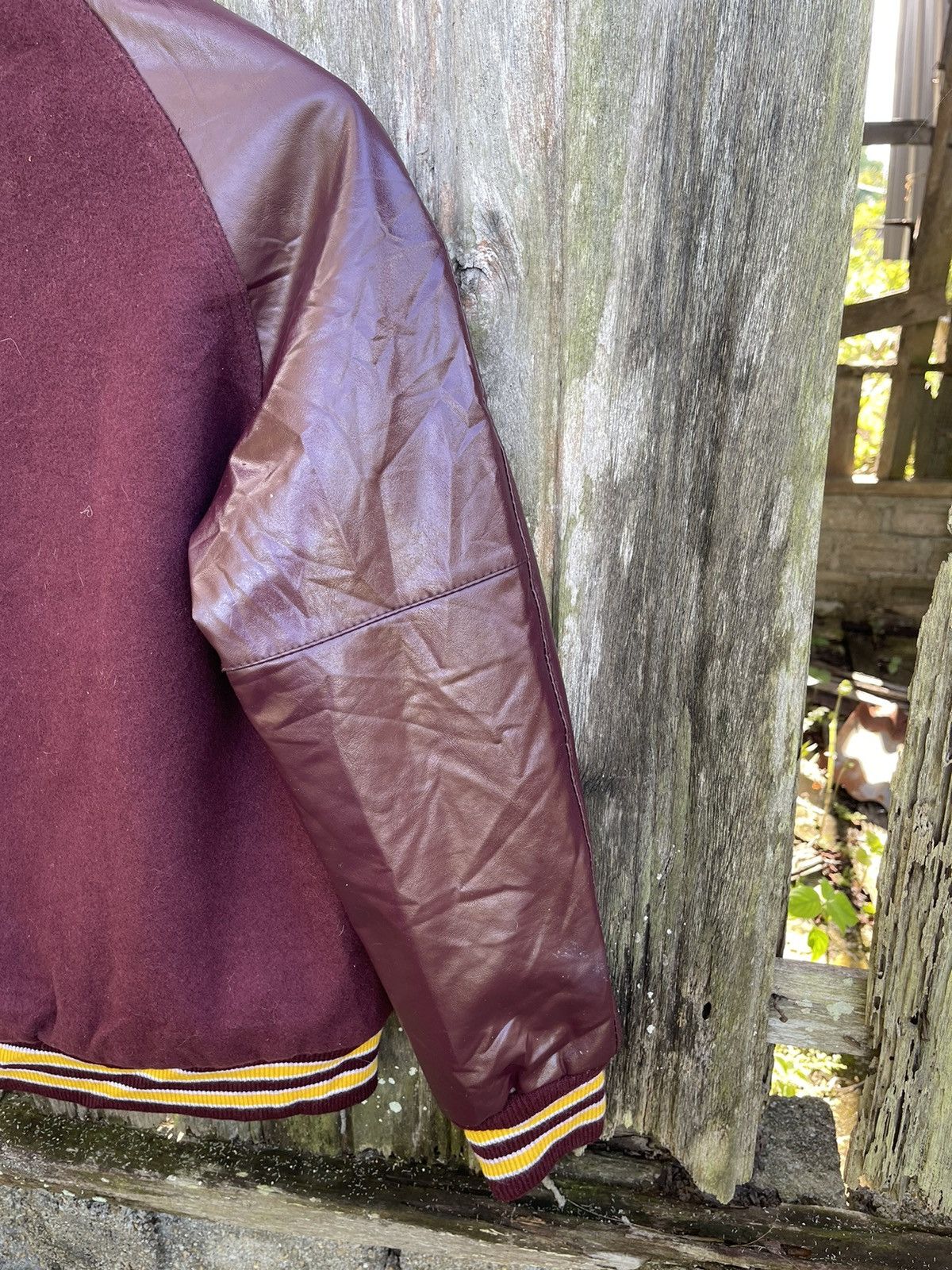 Designer Vintage Burgundy Dilly Letterman Varsity Jacket (XS) Size US XS / EU 42 / 0 - 14 Thumbnail