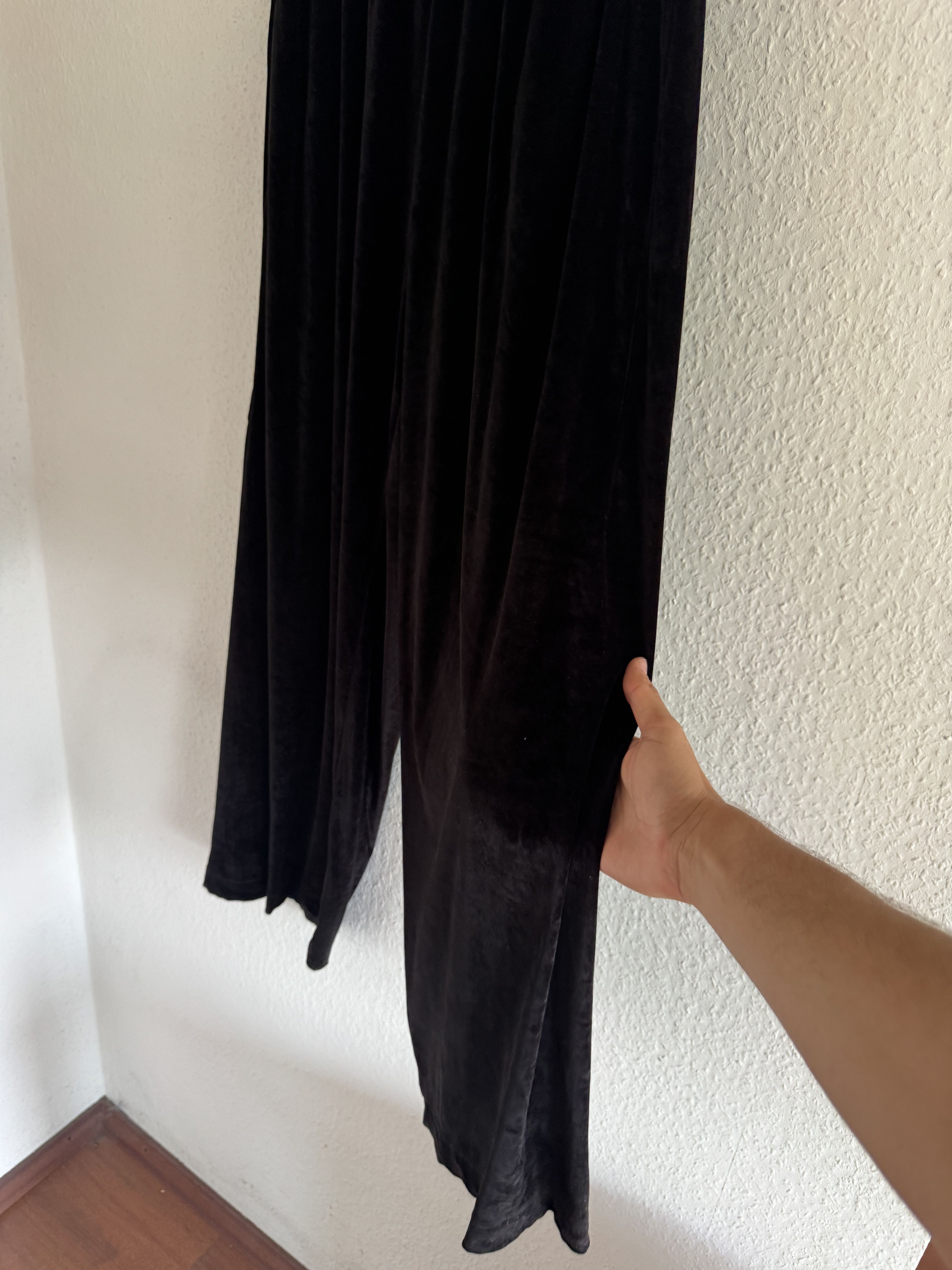 Balenciaga Velvet Wide-Leg Pants Black Size US 32 / EU 48 - 6 Thumbnail