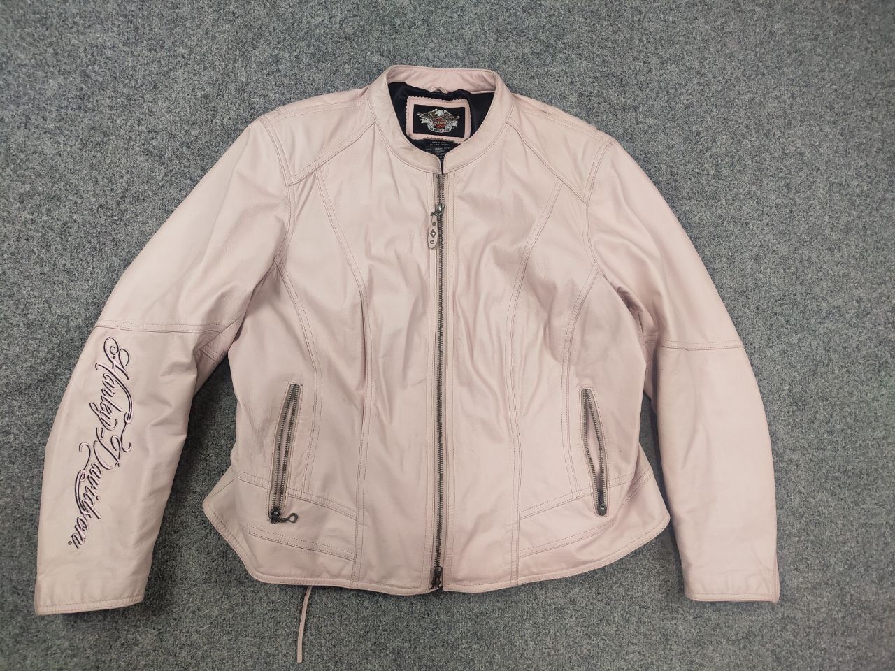 Harley Davidson Harley Davidson Leather Zip Jacket Pink Wings Vintage Y2K Size XXL / US 16-18 / IT 52-54 - 2 Thumbnail