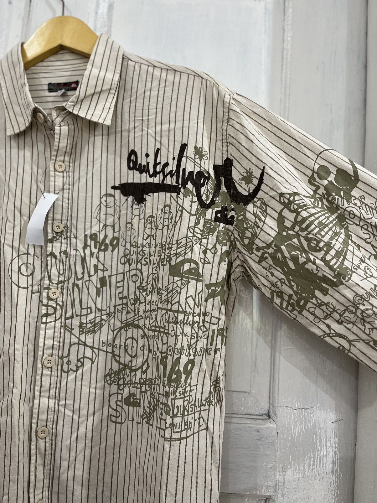 Quiksilver Vintage Quiksilver Stripe 1960 Button Up Shirt Size US L / EU 52-54 / 3 - 2 Thumbnail