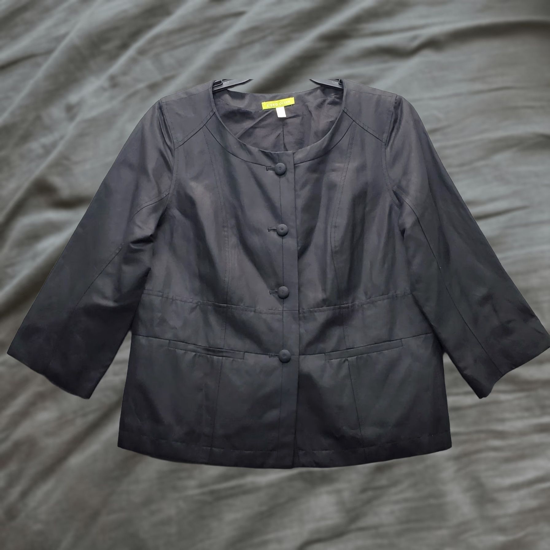 Vintage Sigrid Olsen Jacket Womens Size 14 Black Lined Long Sleeve Button Front Size XL / US 12-14 / IT 48-50 - 1 Thumbnail
