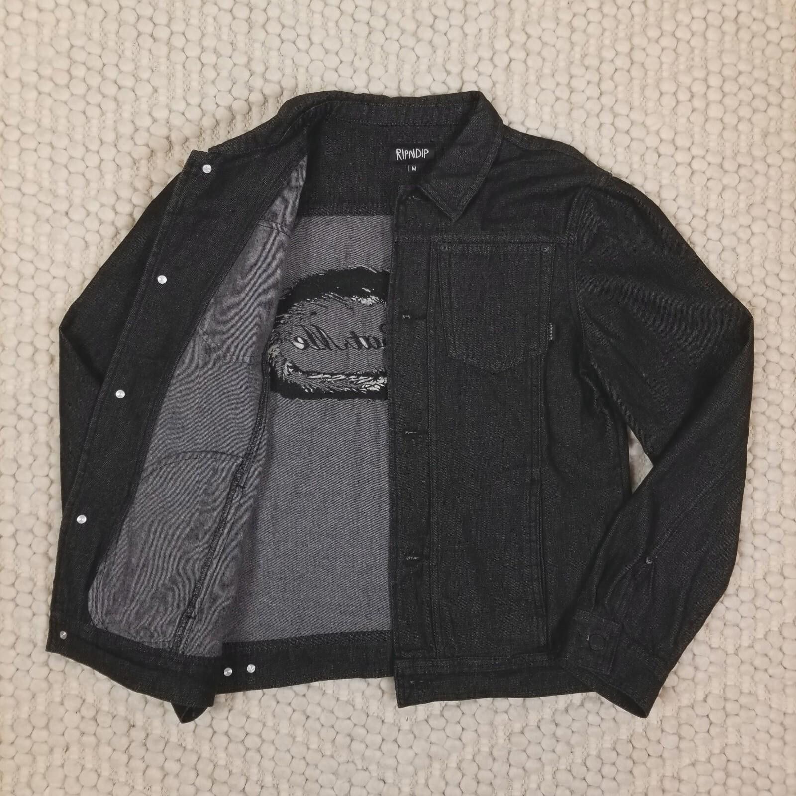 RIPNDIP Ripndip Eat me Embroidered Denim Jean Jacket Black Sz Medium Size US M / EU 48-50 / 2 - 7 Thumbnail