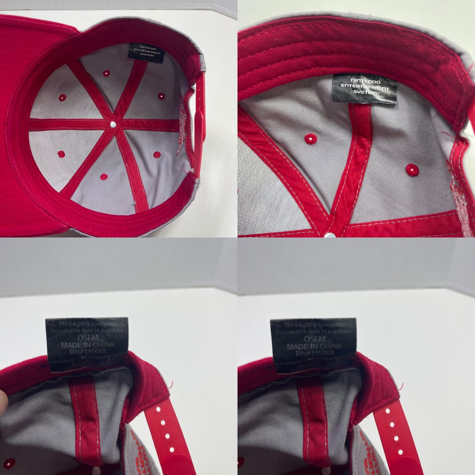 Nintendo Nintendo NES Controller Hat. Gray Red Nintendo Entertainment System Hat 2015 Adult Men One Size Size ONE SIZE - 8 Thumbnail