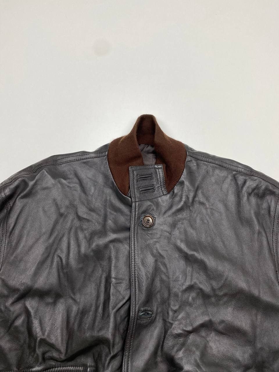 Vintage Lord Max Vintage Leather Bomber Jacket 80s Men XL Size US XL / EU 56 / 4 - 2 Thumbnail