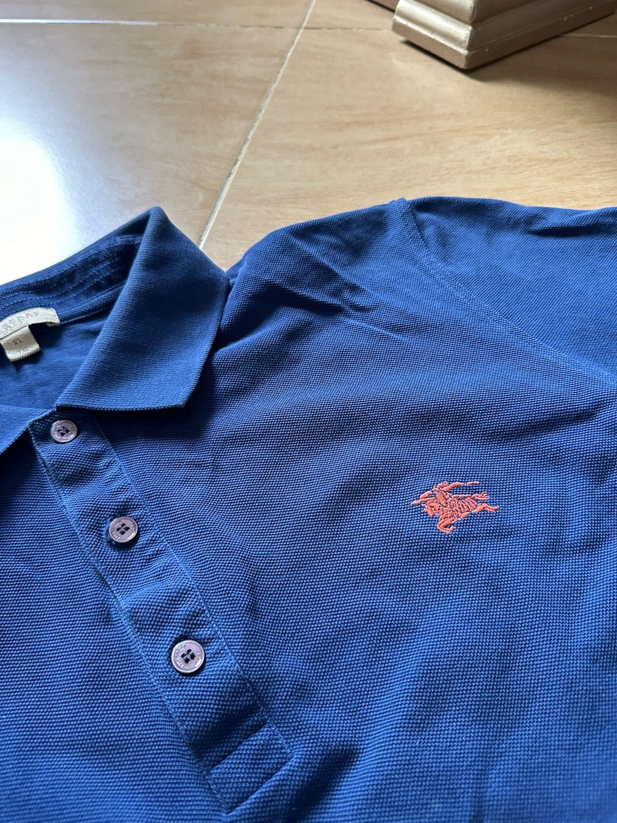 Burberry × Designer Burberry Blue Polo Shirt Size US XL / EU 56 / 4 - 4 Thumbnail