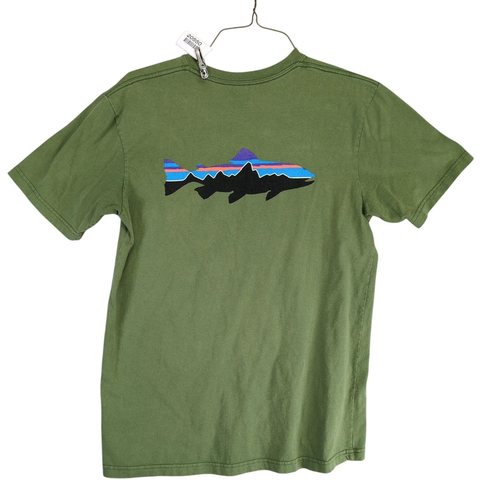 Patagonia Patagonia Regular Fit Men's S T-Shirt Green Logo Org Cotton Size US S / EU 44-46 / 1 - 2 Thumbnail