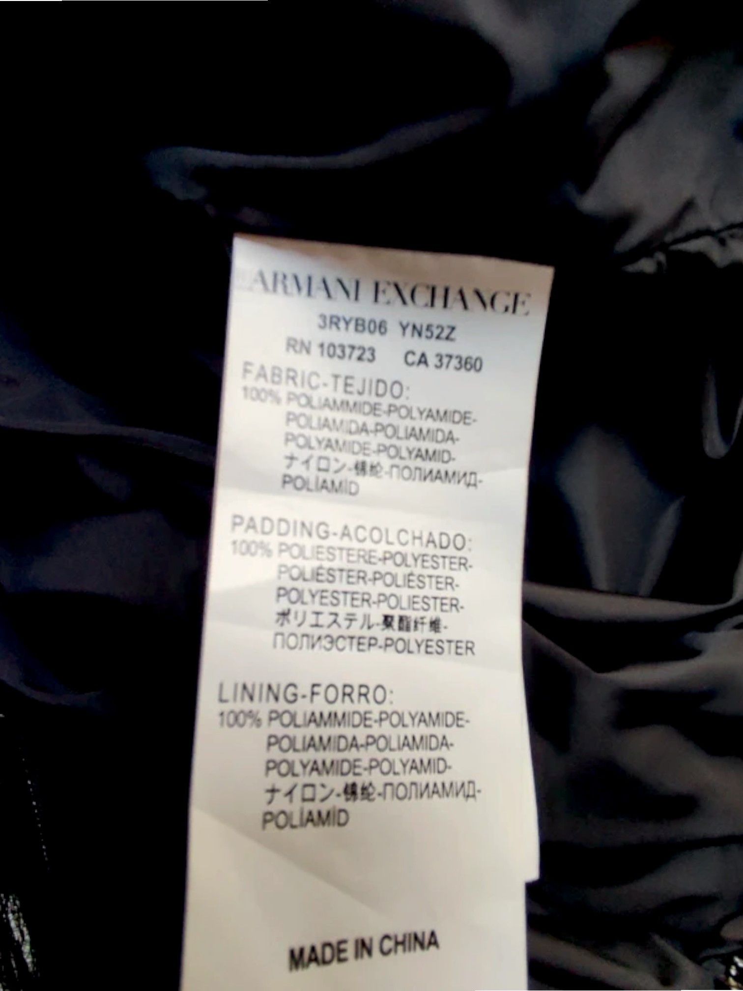 Giorgio Armani Armani Exchange Glossy Black Bomber Jacket – A|X Logo Patch Size S / US 4 / IT 40 - 4 Thumbnail