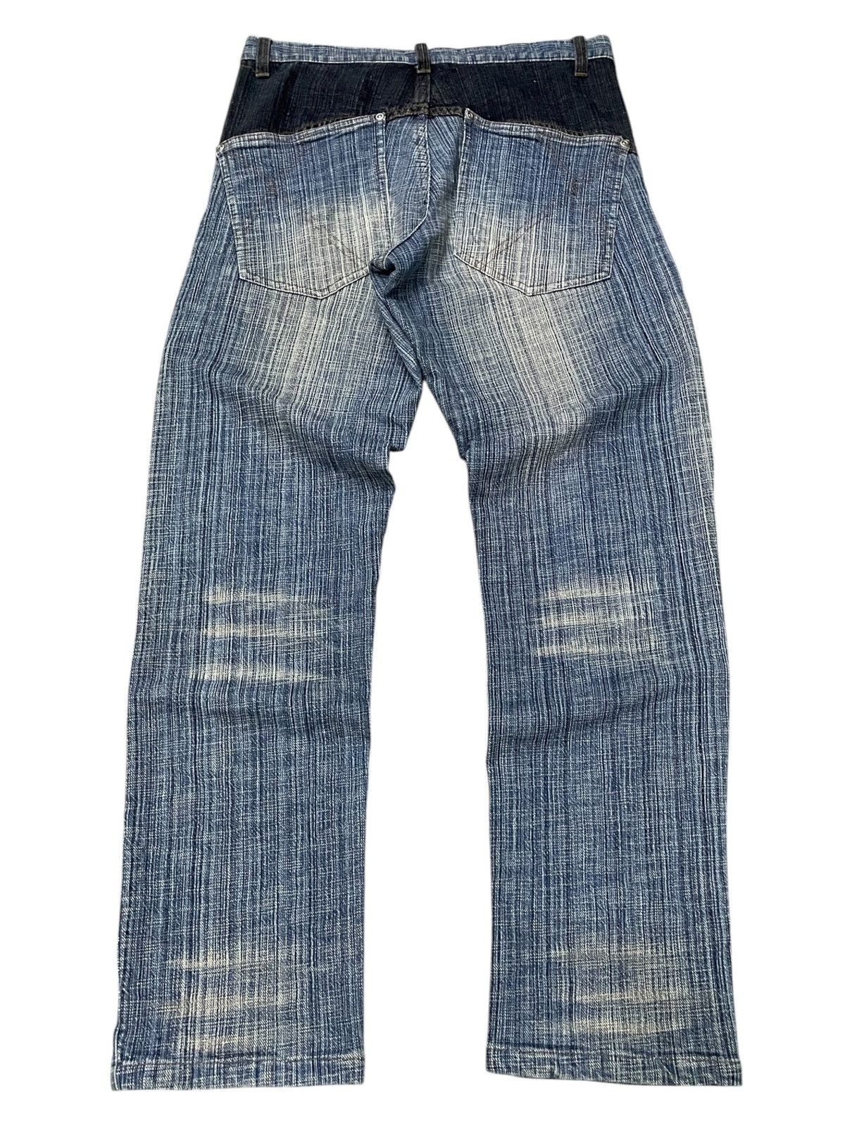 Blue Blue Japan × Hysteric Glamour × Japanese Brand Gumu International Indigo Wash Hand Stripped Woven Jeans Size US 30 / EU 46 - 2 Thumbnail