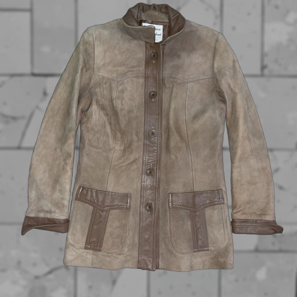 Vintage VTG Leathers By New England Brown Sued Jacket Womens Size M Size M / US 6-8 / IT 42-44 - 1 Thumbnail