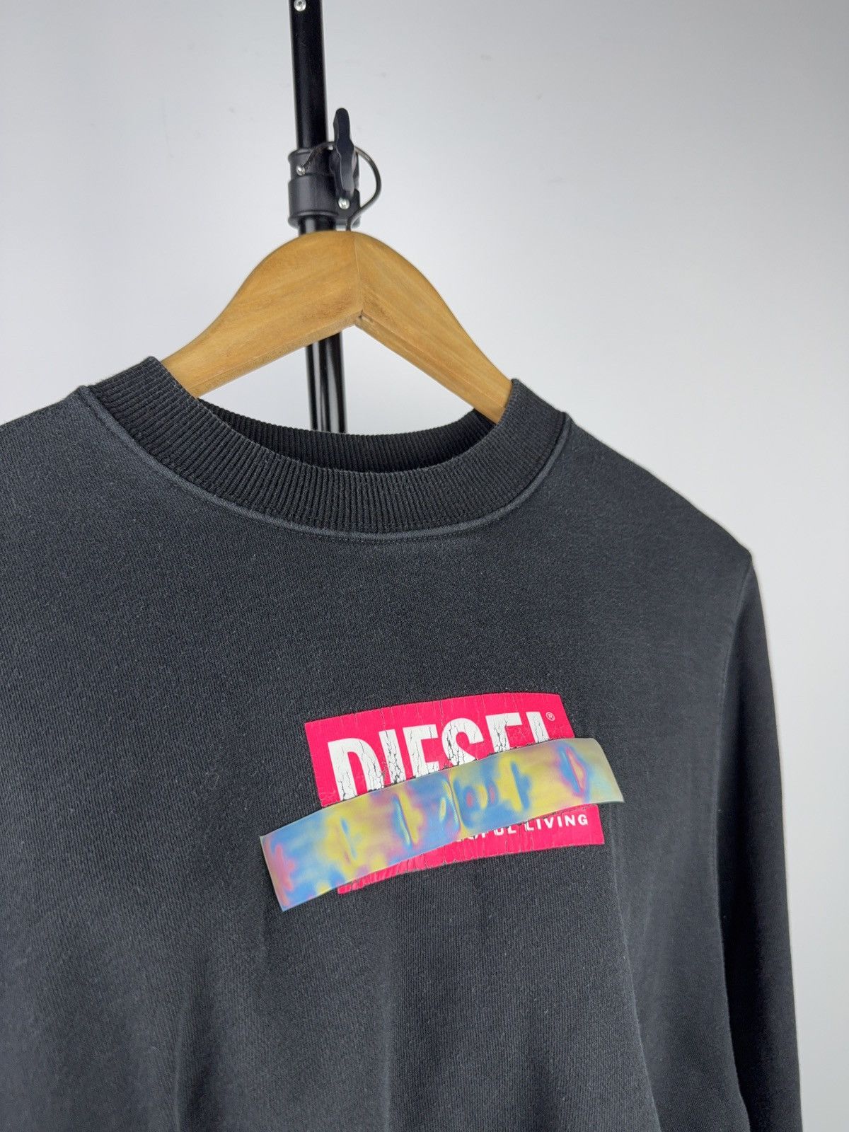 Diesel Diesel Y2K Holographic Logo luxury Sweatshirt Black Size M Size US M / EU 48-50 / 2 - 3 Thumbnail