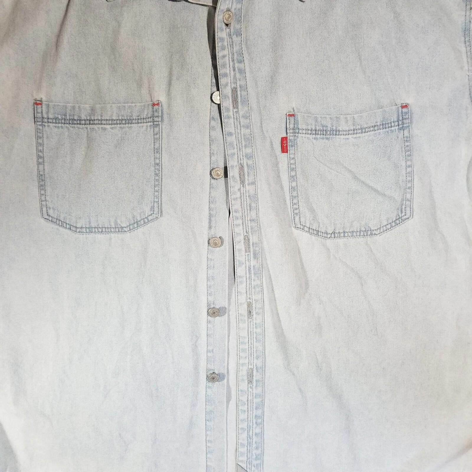Levi's Levi XL Denim Denver Broncos Sleeveless Button Down Size ONE SIZE - 7 Thumbnail