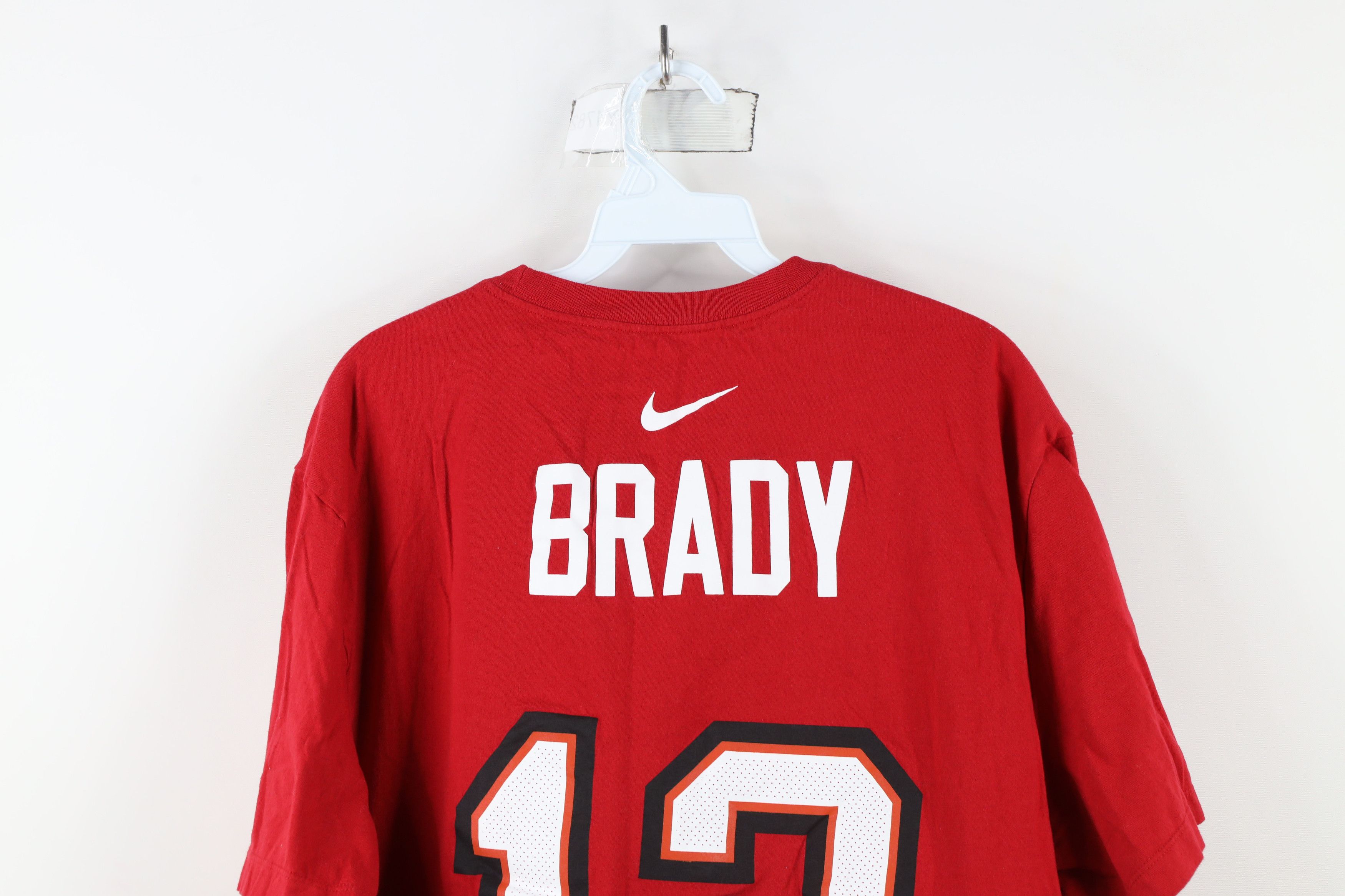 Nike × Vintage Nike Tom Brady Tampa Bay Buccaneers Football T-Shirt Red #12 Size US XXL / EU 58 / 5 - 12 Thumbnail