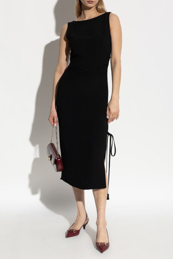 Gucci o1la5ras0526 Silk Crepe Dress With Embroidery in Black Size S / US 4 / IT 40 - 2 Thumbnail