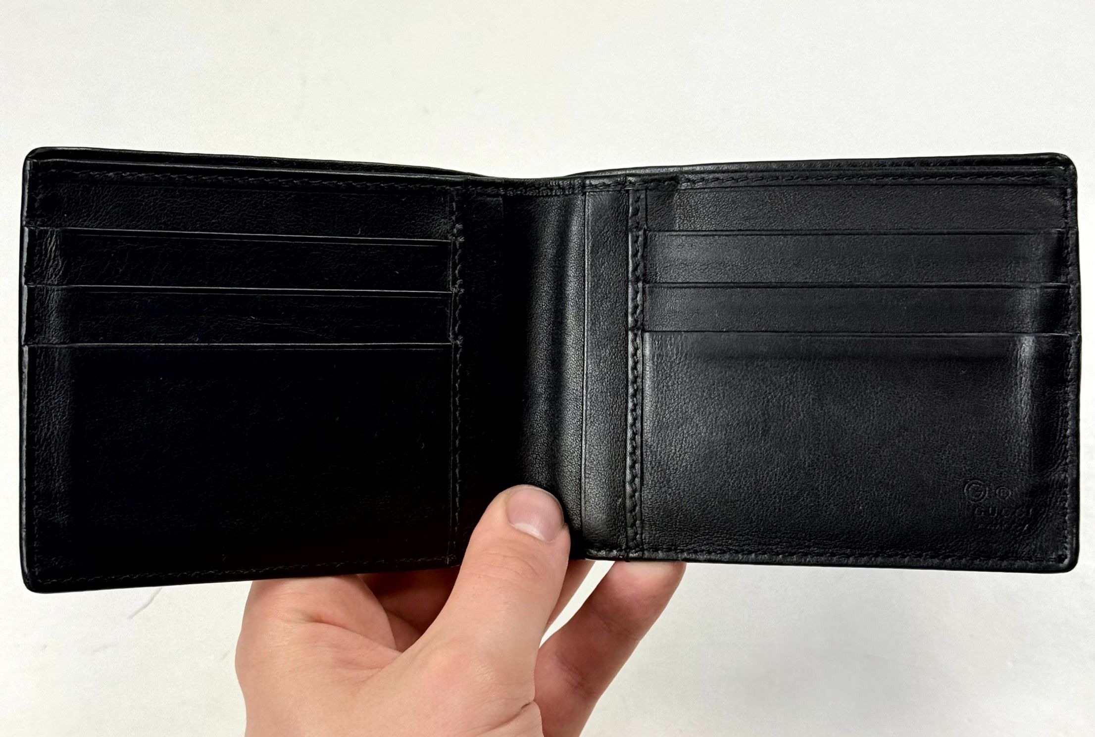 Gucci Gucci Micro Guccissima Monogram Black Leather Bifold Wallet Size ONE SIZE - 3 Thumbnail