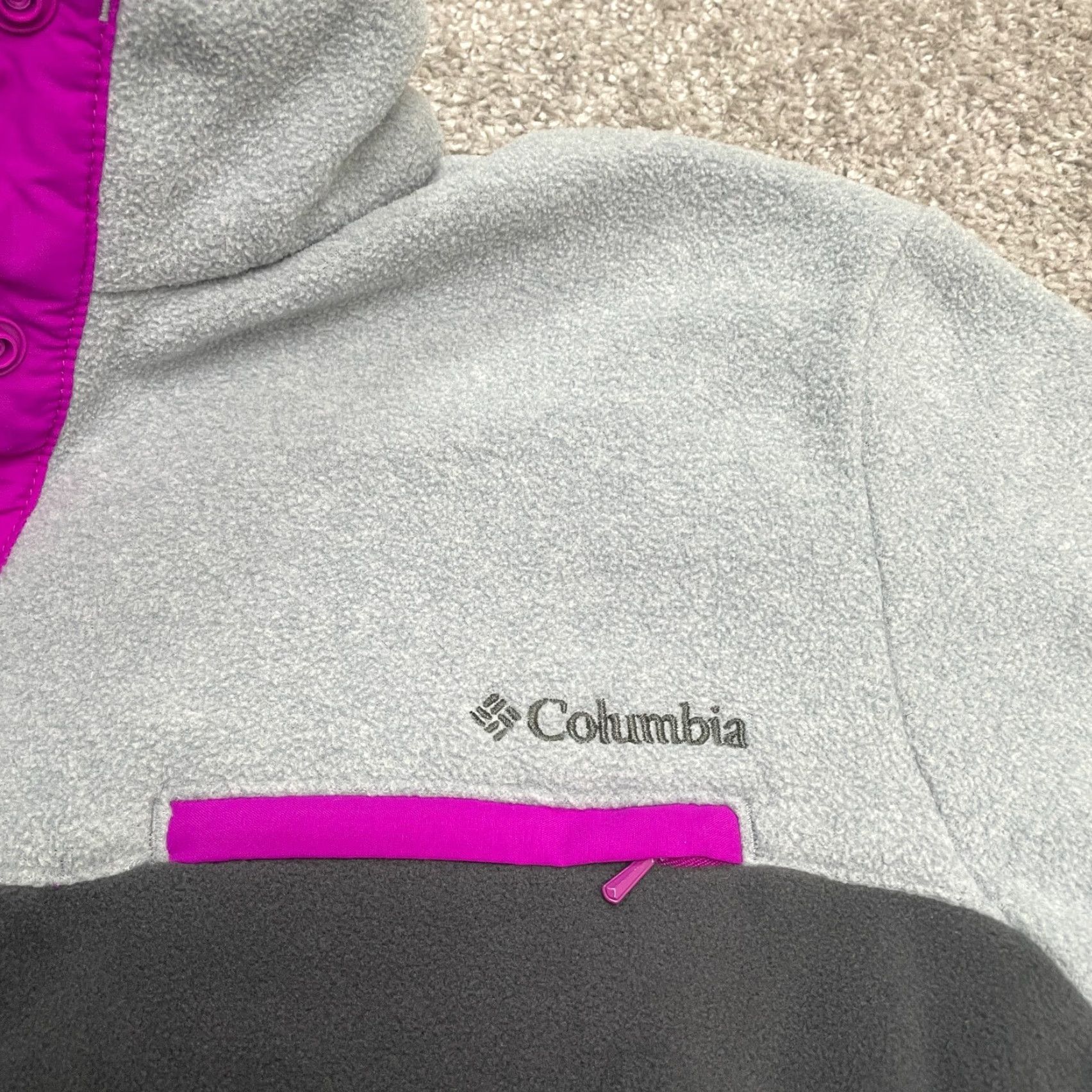 Vintage Columbia Fire Side Jacket Womens L Gray Purple 1/4 Snap Fleece Outdoor Casual Travel Autumn Winter Size L / US 10 / IT 46 - 4 Thumbnail