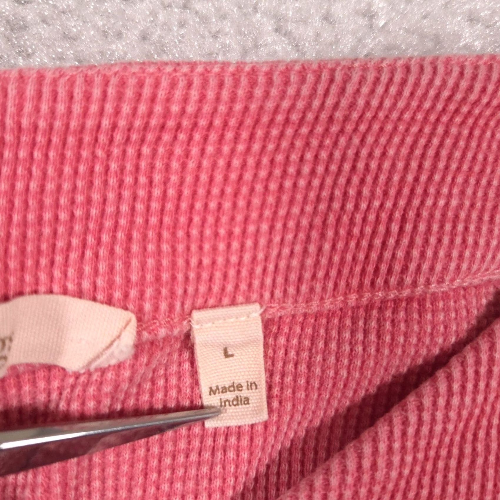 Soft Surroundings Soft Surroundings Shirt Womens L Pink V Neck Short Sleeve Button Knit Top Size L / US 10 / IT 46 - 6 Thumbnail