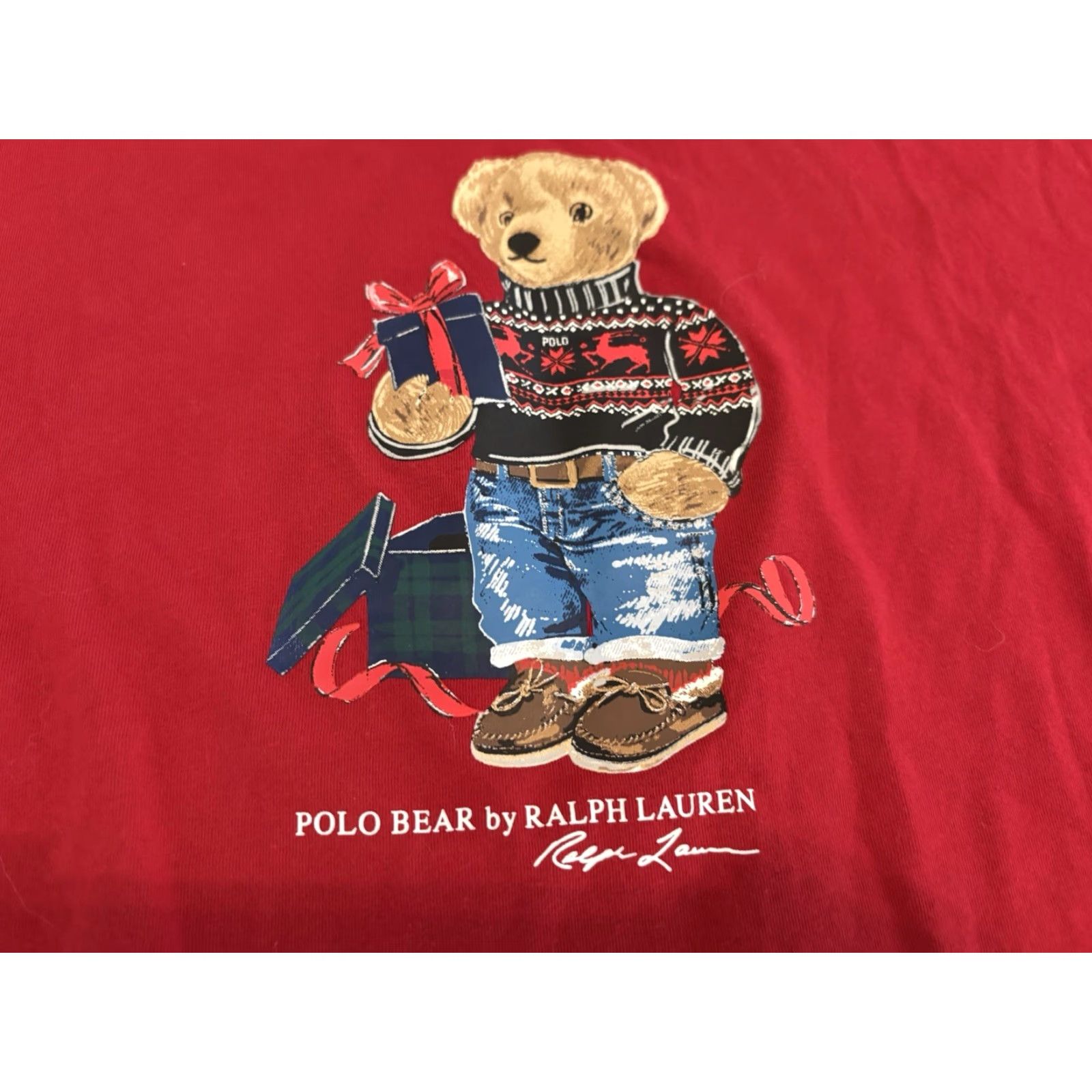 Polo Ralph Lauren Polo Ralph Lauren Polo Bear Tee Red Long SleeveT-Shirt Mens M Red Christmas Bear Cotton Shirt Mens Medium Size US M / EU 48-50 / 2 - 3 Thumbnail