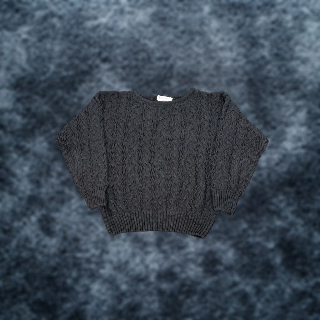 Vintage VINTAGE Karen Scott Sweater Womens L Cable-Knit Cotton Fisherman Crew Neck Black 90s Mens Women Boys Girls Size L / US 10 / IT 46 - 1 Thumbnail