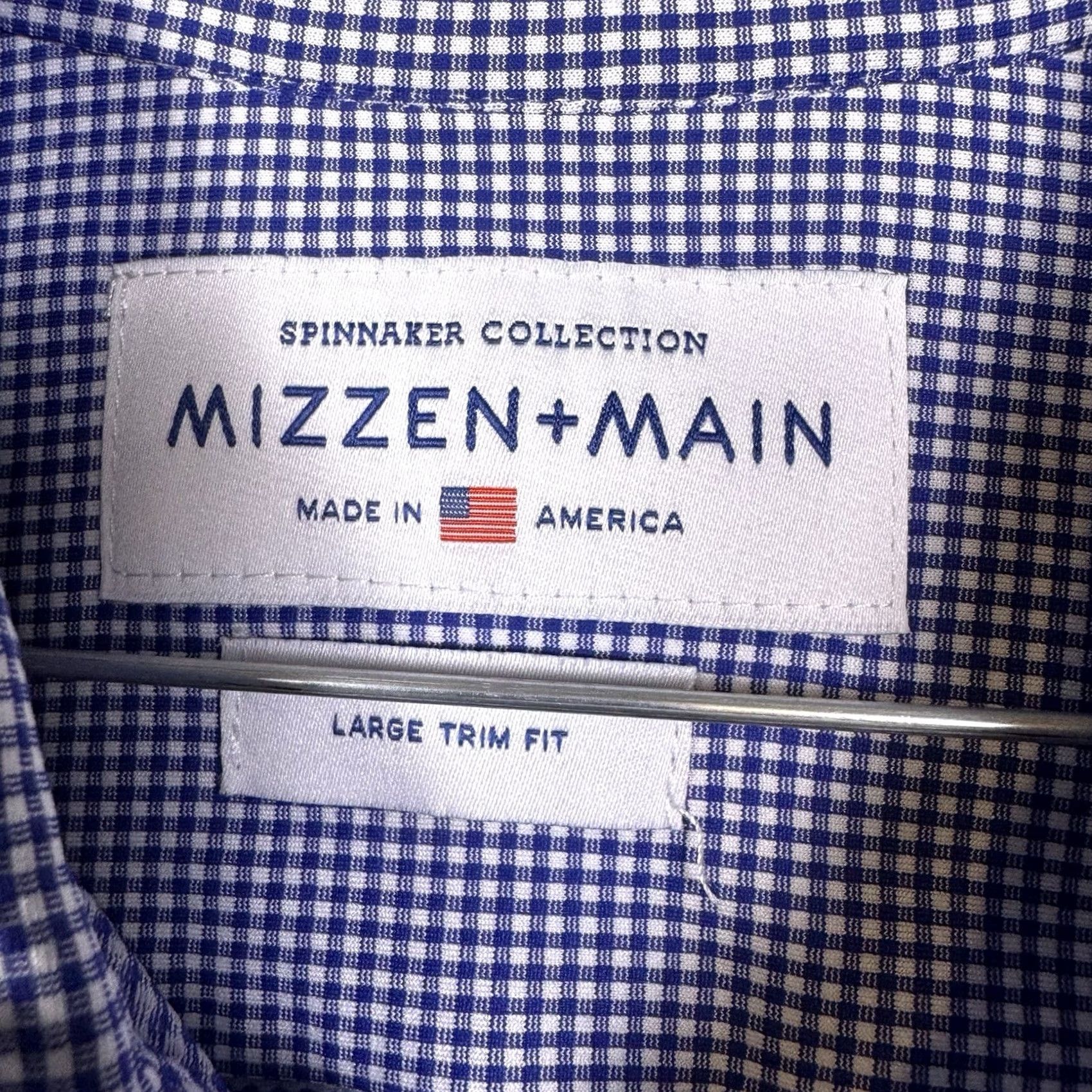 Mizzen+Main Mizzen Main Shirt Mens Large Trim Fit Spinnaker Collection Stretch Gingham USA Size US L / EU 52-54 / 3 - 2 Thumbnail