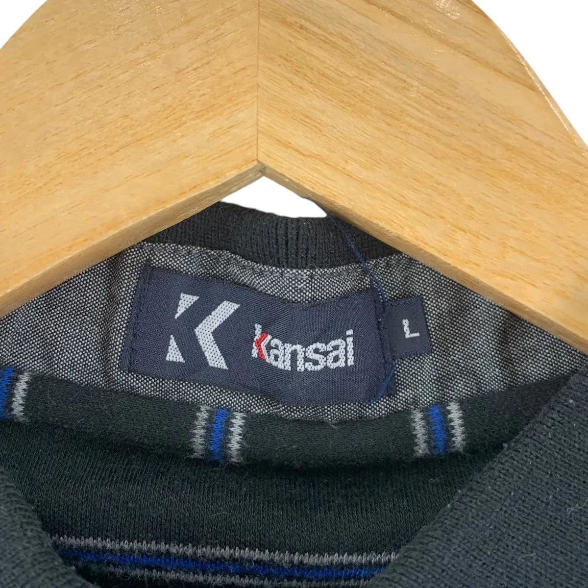 Kansai Yamamoto Vintage 90’ KANSAI YAMAMOTO JAPAN Striped Polo Tee Size US L / EU 52-54 / 3 - 7 Thumbnail