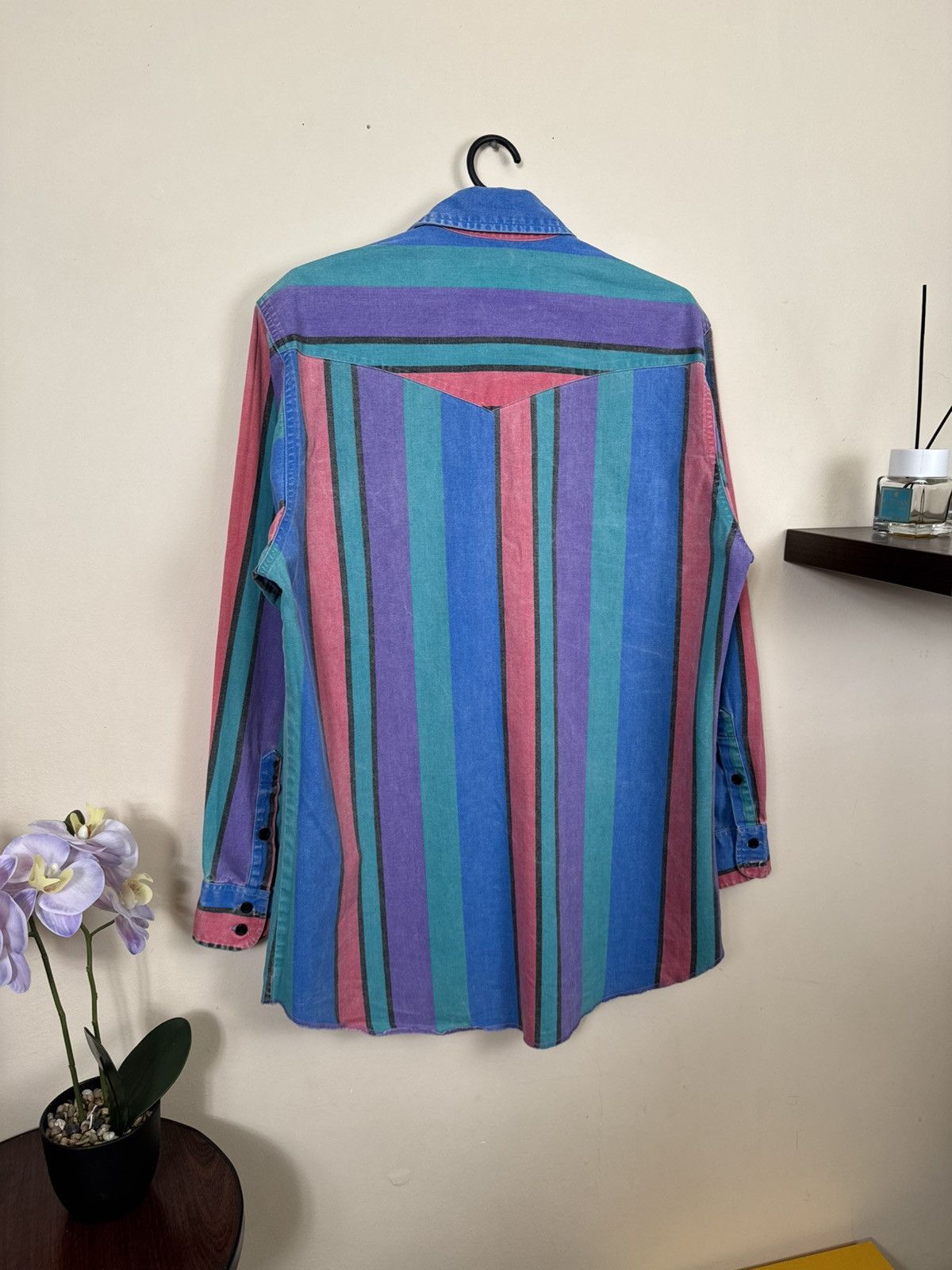 Vintage VTG Wrangler brushpopper multi bold stripe shirt 15.5 - 33 Size US M / EU 48-50 / 2 - 17 Thumbnail